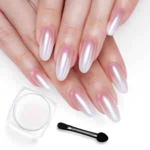imageBeetles White Chrome Nail Powder for Gel Nails Pearl Cromer Nail Powder Mirror Effect Nails Gel Polish Glitter Manicure Holographic Pigment Nails Art Design Gifts for Women00 Effortless Chic