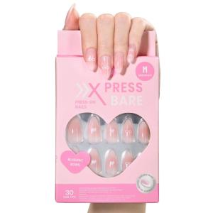 imageBeetles X PRESS BARE Press On NailsBlushing Bows  Medium Almond Press On Nails  30Pcs 15 Sizes Natural Salon Quality Nail Tips With Quickdrying Nail Glue ampamp Glue Cuticle Oils For Women0Blushing Bows