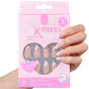 imageBeetles X PRESS BARE Press On NailsBlushing Bows  Medium Almond Press On Nails  30Pcs 15 Sizes Natural Salon Quality Nail Tips With Quickdrying Nail Glue ampamp Glue Cuticle Oils For Women0Minimal Chic Medium Almond