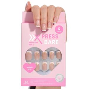 imageBeetles X PRESS BARE Press On NailsBlushing Bows  Medium Almond Press On Nails  30Pcs 15 Sizes Natural Salon Quality Nail Tips With Quickdrying Nail Glue ampamp Glue Cuticle Oils For WomenMinimal Chic Short Square