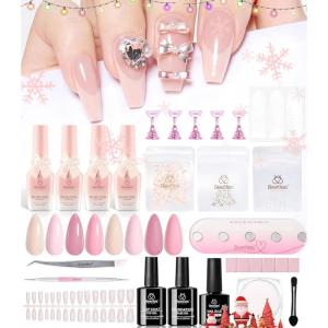 imagebeetles Gel Nail Polish Gift SetAll in 1 Gel Polish Kit Beetles X DIY nail UV with Top Base CoatNail GlueNail TipsNail CharmsSpecial Elegant DIY Kit for Women