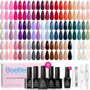 imagebeetles Winter Gel Polish Set  Waltz of Leaves Collection 36 Trendy Winter ampamp Christmas Brown Orange Colors Gel Polish Set With Base and Glossy Matte Glitter Top Coat Soak Off UV Led Holiday Nails0Transcendent Allure