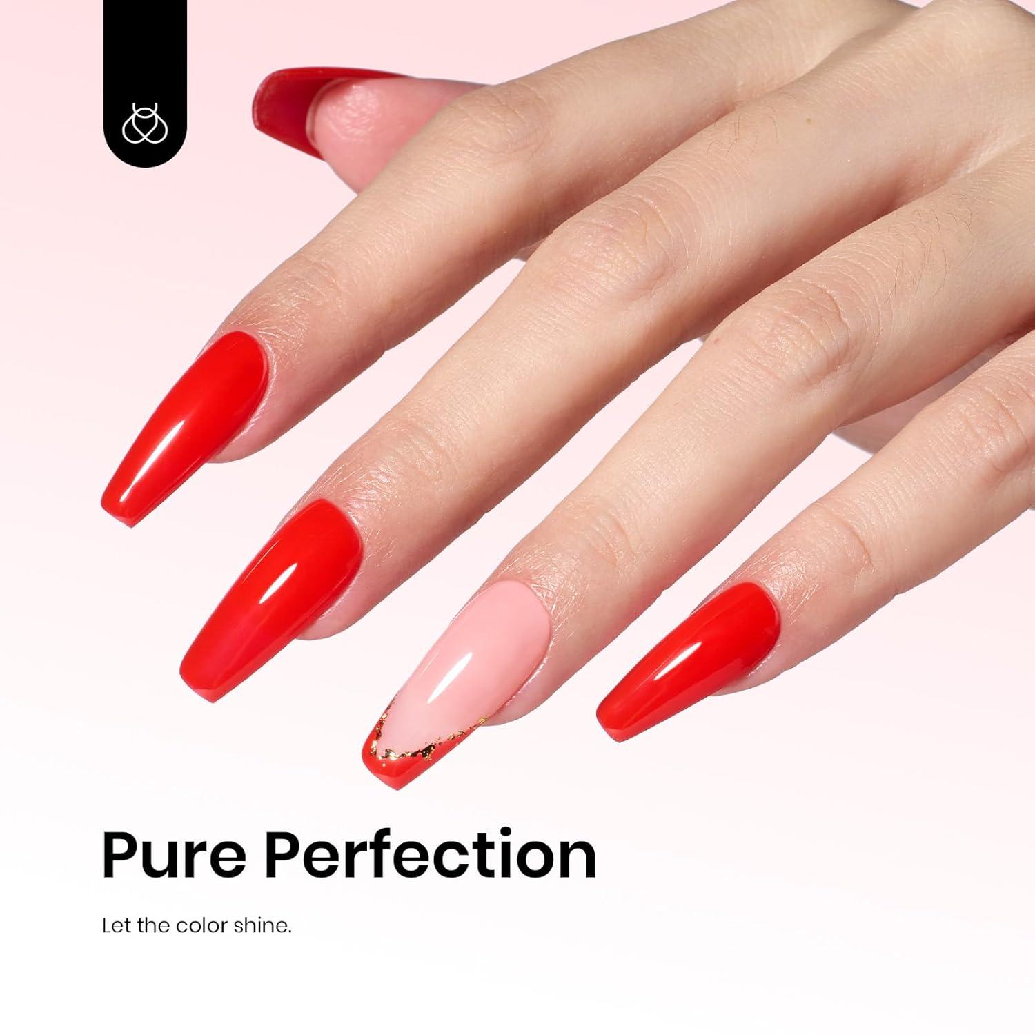 imageBeetles Black Winter Gel Nail Polish 10ml Classic Black Color Gel Polish Soak off UV Led Lamp Needed Manicure Salon DIY Home Gift for Women InkwellFlame Red