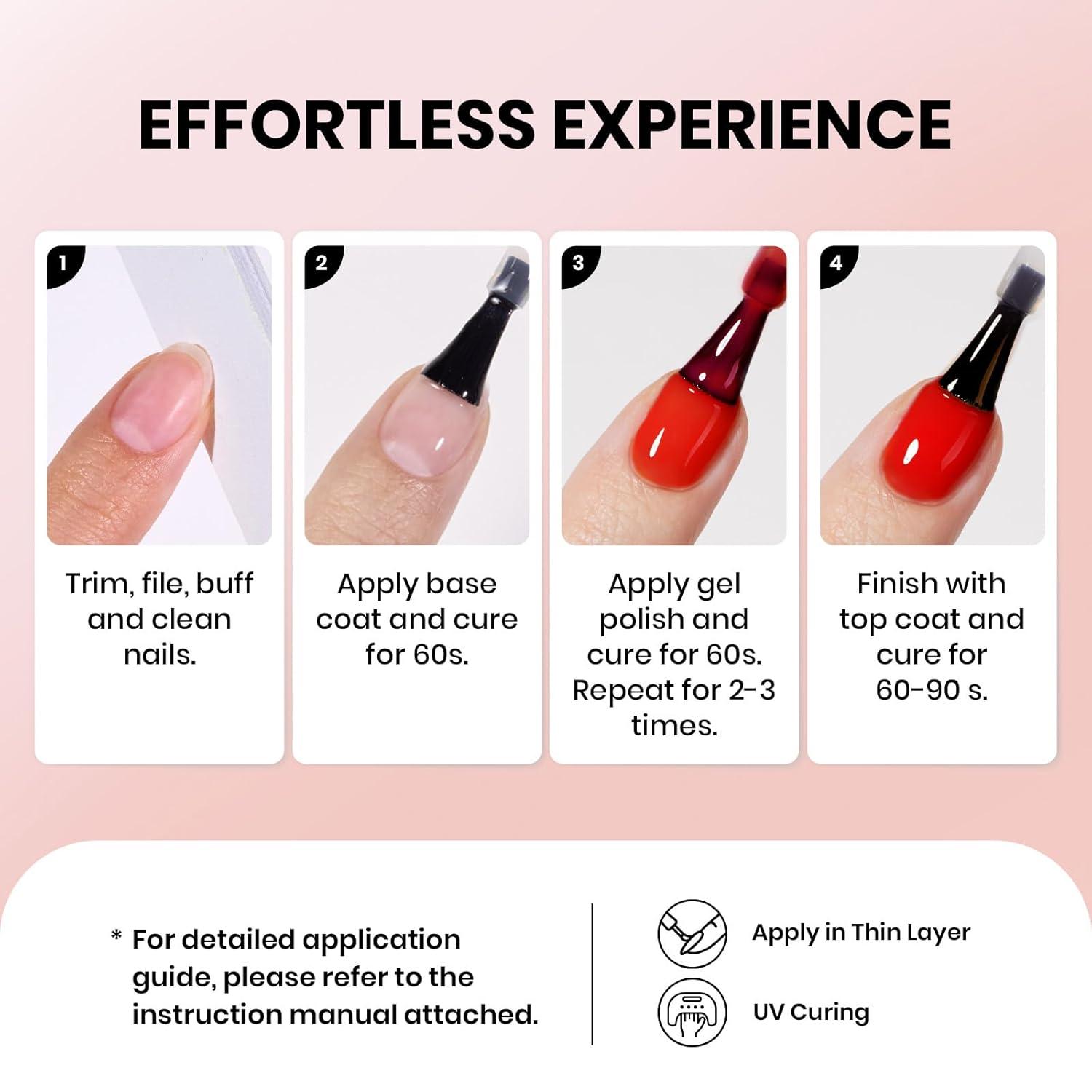 imageBeetles Black Winter Gel Nail Polish 10ml Classic Black Color Gel Polish Soak off UV Led Lamp Needed Manicure Salon DIY Home Gift for Women InkwellFlame Red