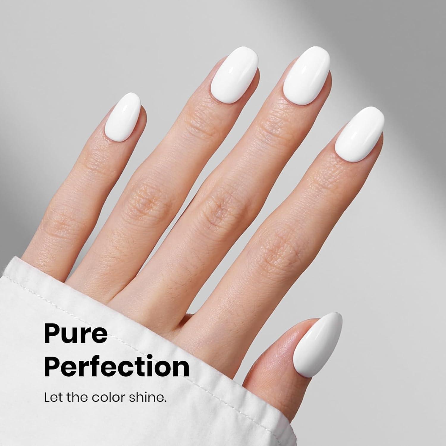 imageBeetles Black Winter Gel Nail Polish 10ml Classic Black Color Gel Polish Soak off UV Led Lamp Needed Manicure Salon DIY Home Gift for Women InkwellPure White