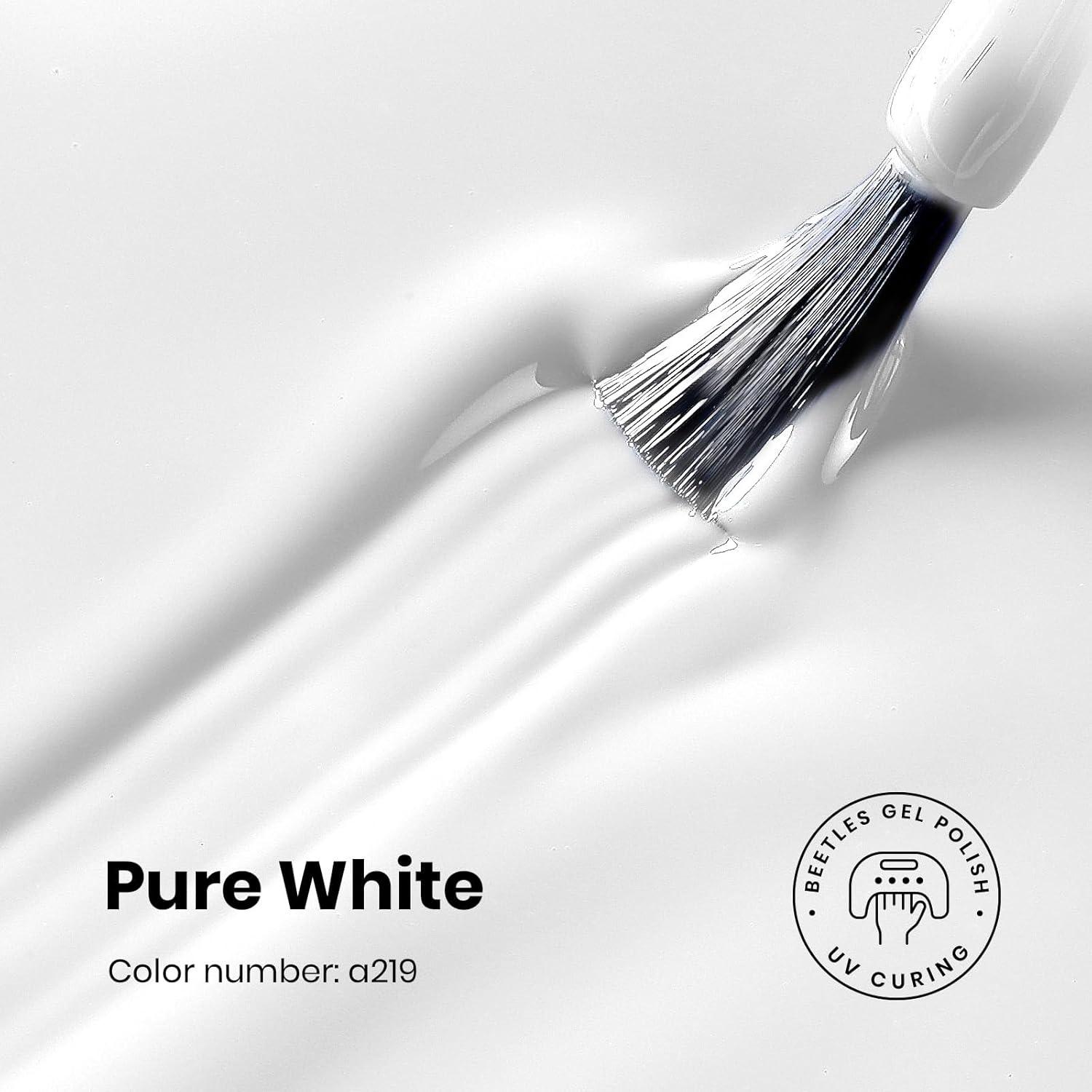 imageBeetles Black Winter Gel Nail Polish 10ml Classic Black Color Gel Polish Soak off UV Led Lamp Needed Manicure Salon DIY Home Gift for Women InkwellPure White