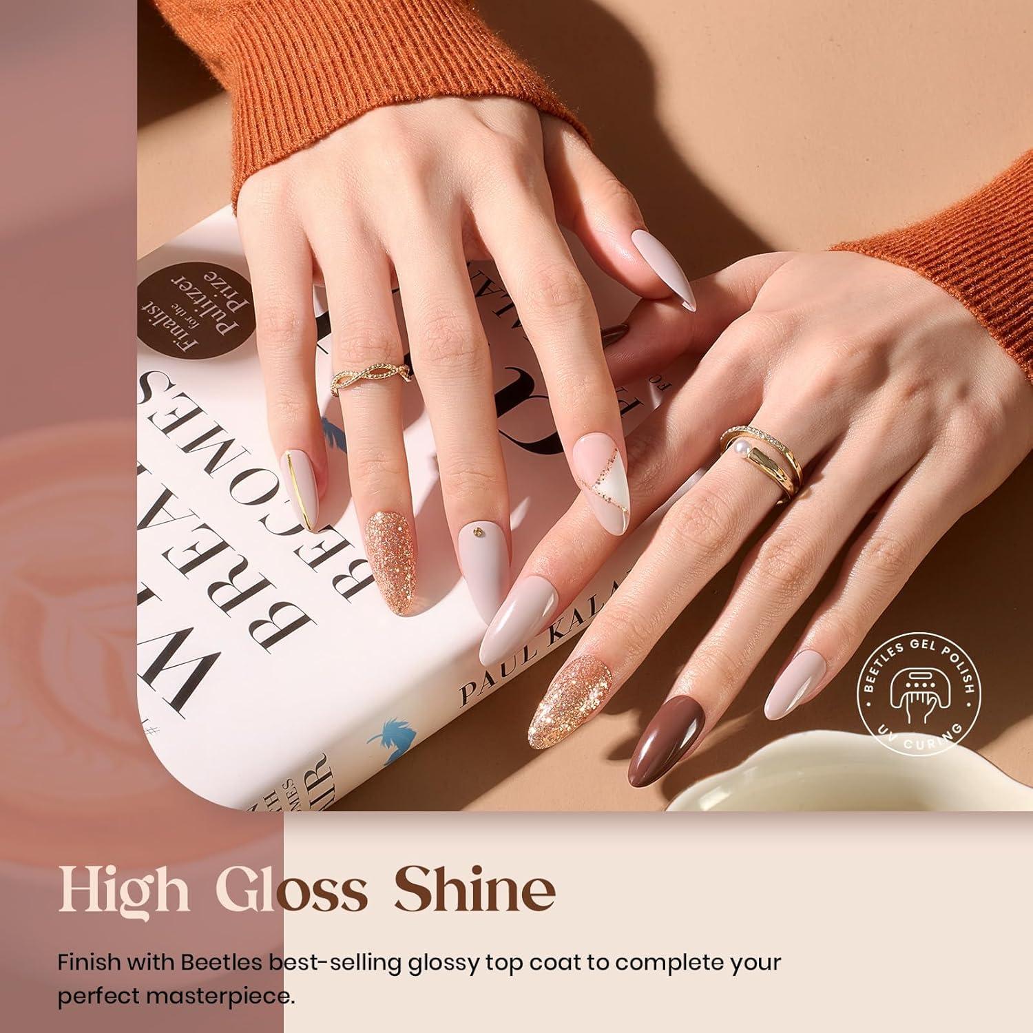 imageBeetles Blooming Gel Nail Polish HEMA Free Blossom Gel Polish 1 Pcs 20ml with Nail Brush for Spreading Effect Marble Natural Stone Watercolor Floral Soak off U v DIY Nails Gifts for Women00Smooth Hazelnut