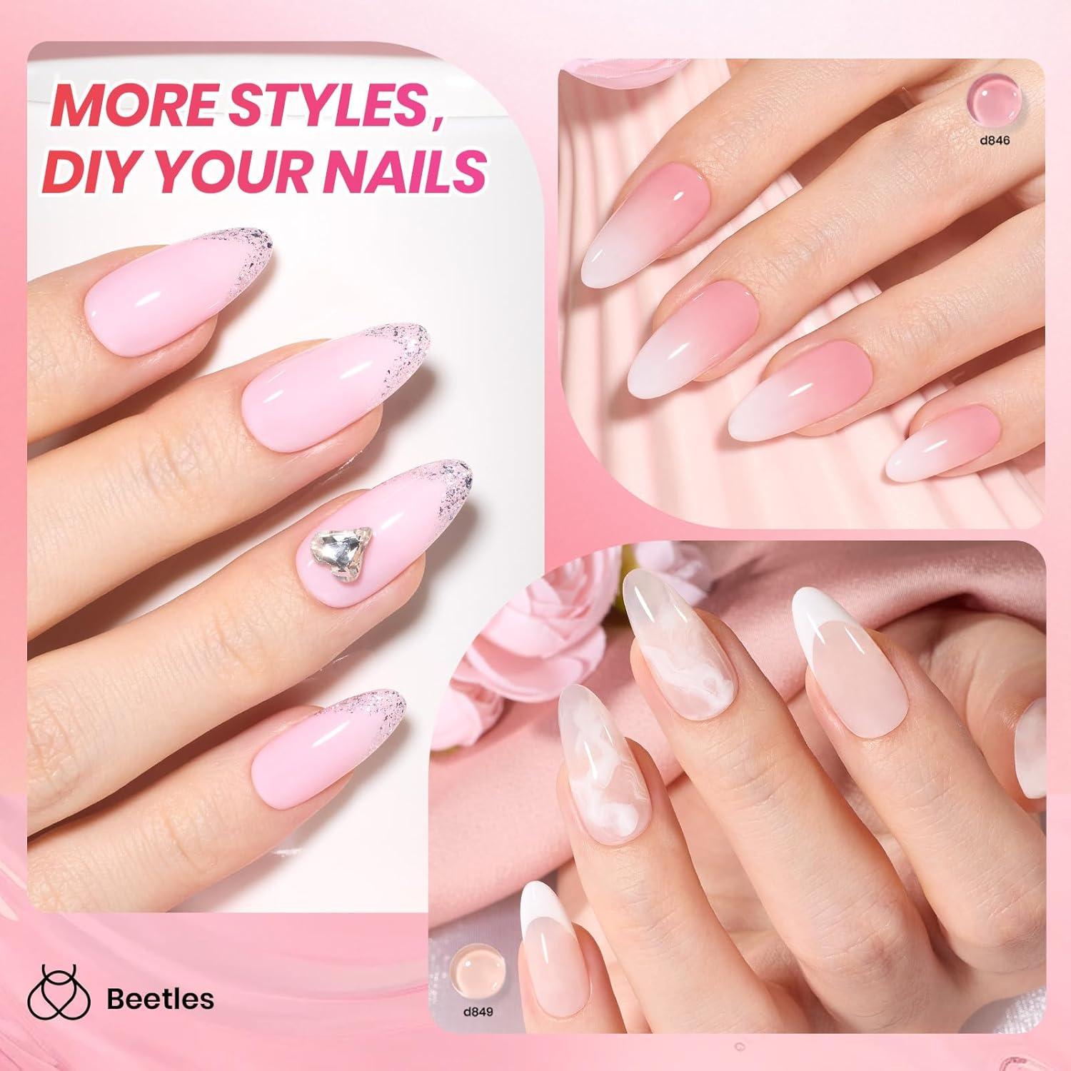 imageBeetles Blooming Gel Nail Polish HEMA Free Blossom Gel Polish 1 Pcs 20ml with Nail Brush for Spreading Effect Marble Natural Stone Watercolor Floral Soak off U v DIY Nails Gifts for Women00Nude Pink Gel