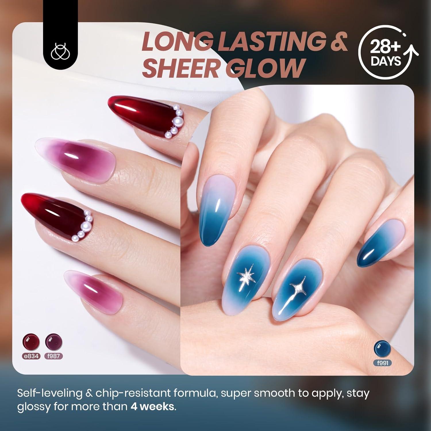 imageBeetles Cat Eye Gel Nail Polish 6 Colors Christmas Cat Eye Glitter Gel Polish Set Neon Red Pink Purple Blue Green with Magnet Velvet Gel Kit Soak Off UV French Nail Art Manicure Gift for Women0Midnight Syrup