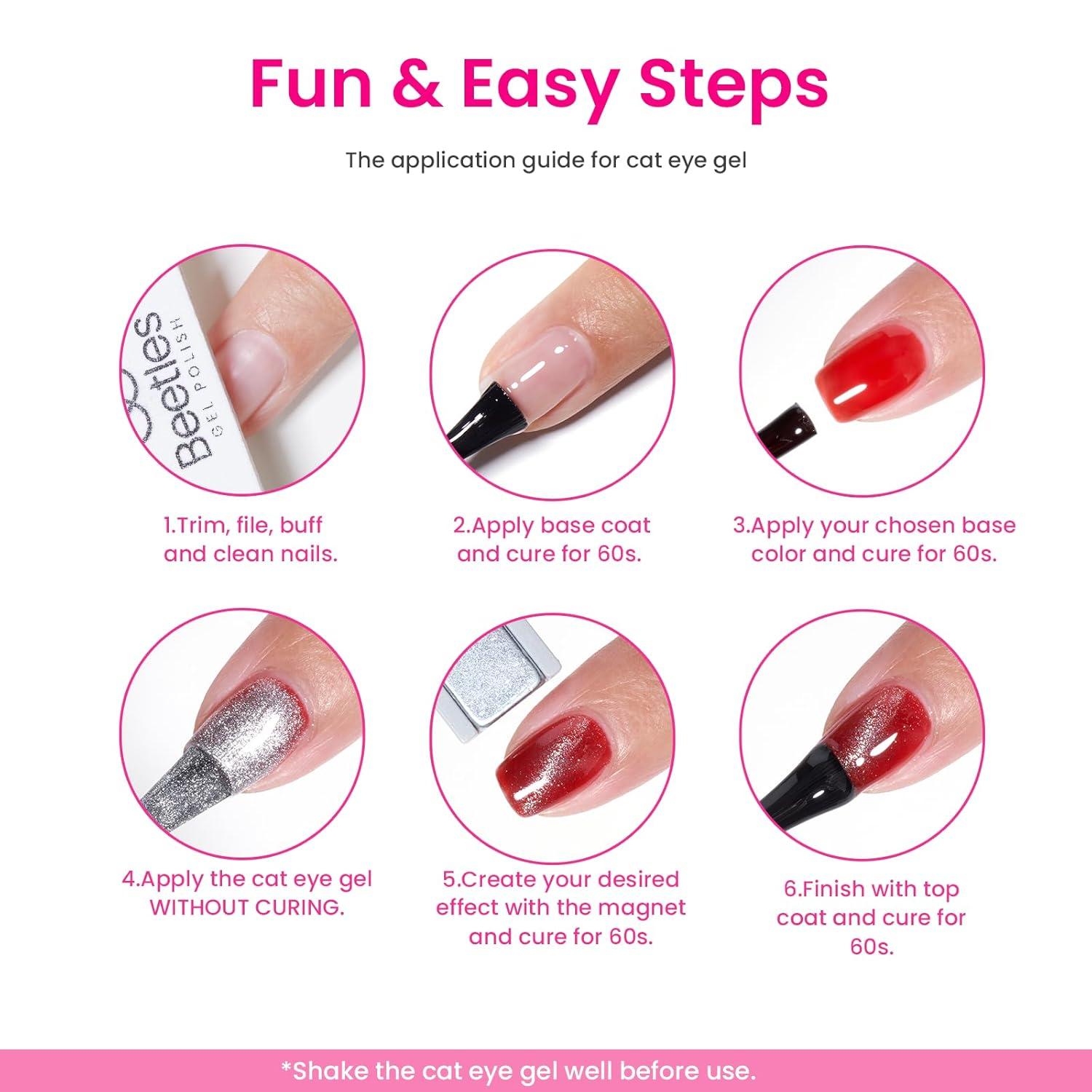 imageBeetles Cat Eye Gel Nail Polish 6 Colors Christmas Cat Eye Glitter Gel Polish Set Neon Red Pink Purple Blue Green with Magnet Velvet Gel Kit Soak Off UV French Nail Art Manicure Gift for Women0Joyful exploration