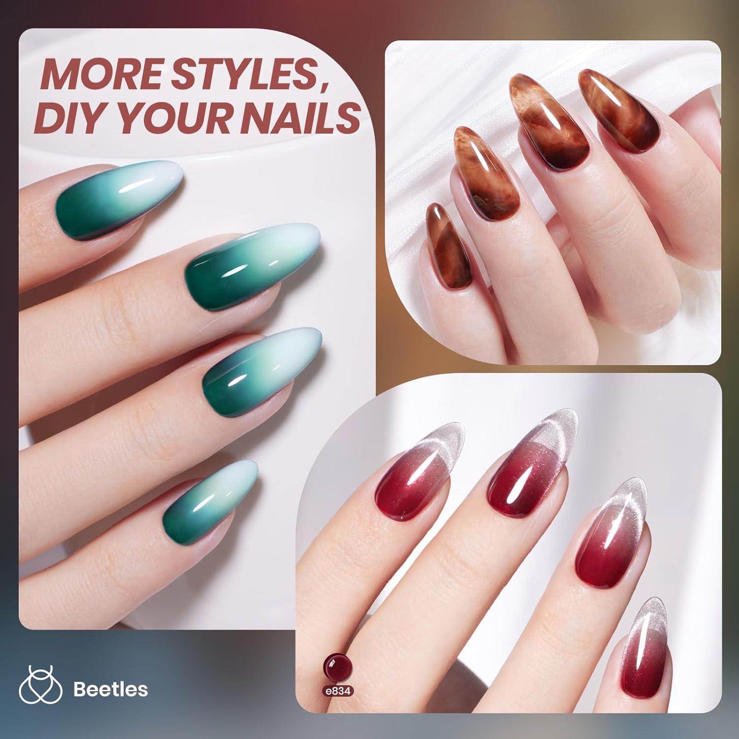 imageBeetles Cat Eye Gel Nail Polish 6 Colors Christmas Cat Eye Glitter Gel Polish Set Neon Red Pink Purple Blue Green with Magnet Velvet Gel Kit Soak Off UV French Nail Art Manicure Gift for Women0Midnight Syrup