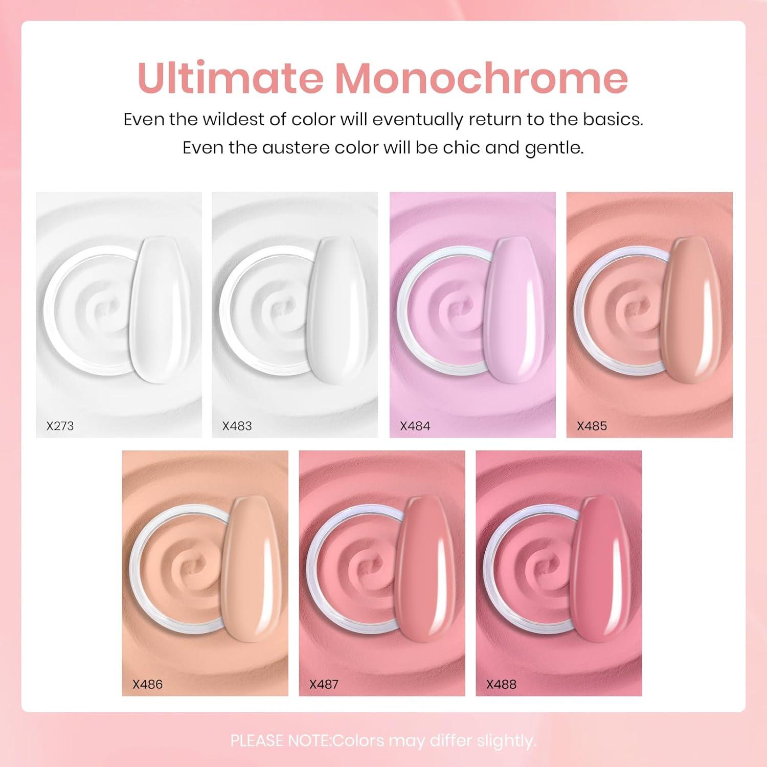 imageBeetles Dip Powder Nail Starter Kit 7 Colors Nude Pink Brown Snow White Translucent Dipping Powder Liquid DIY Set with Complete Accessories