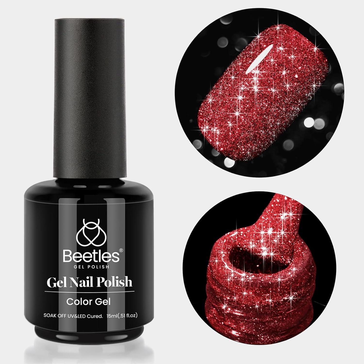 imageBeetles Galaxy Wish Silver Cat Eye Gel Nail Polish  15ML Christmas Silver Glitter Cat Eye Gel Polish with Magnet Soak Off UV Velvet Nail Polish Salon DIY Manicure Winter Gift for Women20Ruby Crown