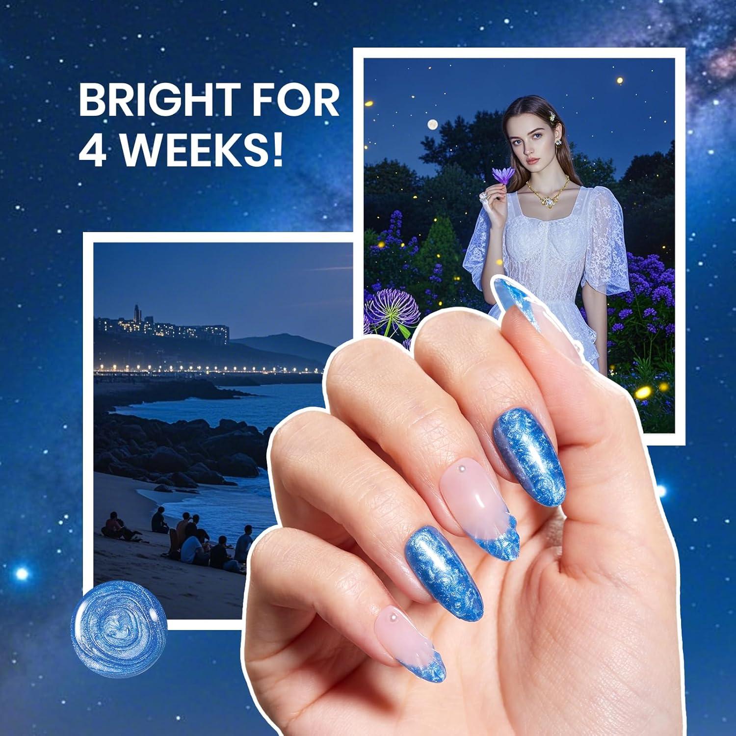 imageBeetles Galaxy Wish Silver Cat Eye Gel Nail Polish  15ML Christmas Silver Glitter Cat Eye Gel Polish with Magnet Soak Off UV Velvet Nail Polish Salon DIY Manicure Winter Gift for Women119summer nights dream