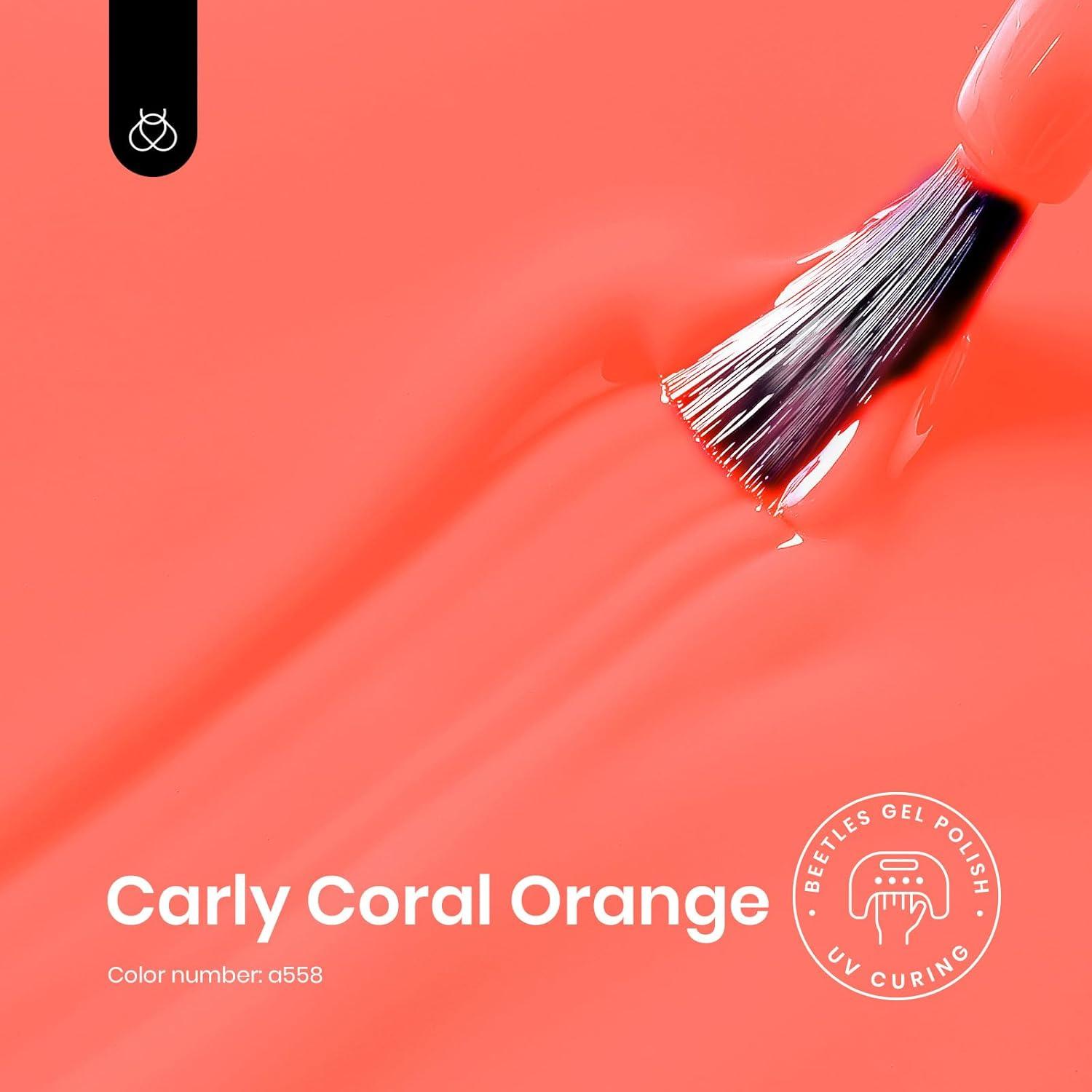 imageBeetles Galaxy Wish Silver Cat Eye Gel Nail Polish  15ML Christmas Silver Glitter Cat Eye Gel Polish with Magnet Soak Off UV Velvet Nail Polish Salon DIY Manicure Winter Gift for Women114Carly Coral Orange