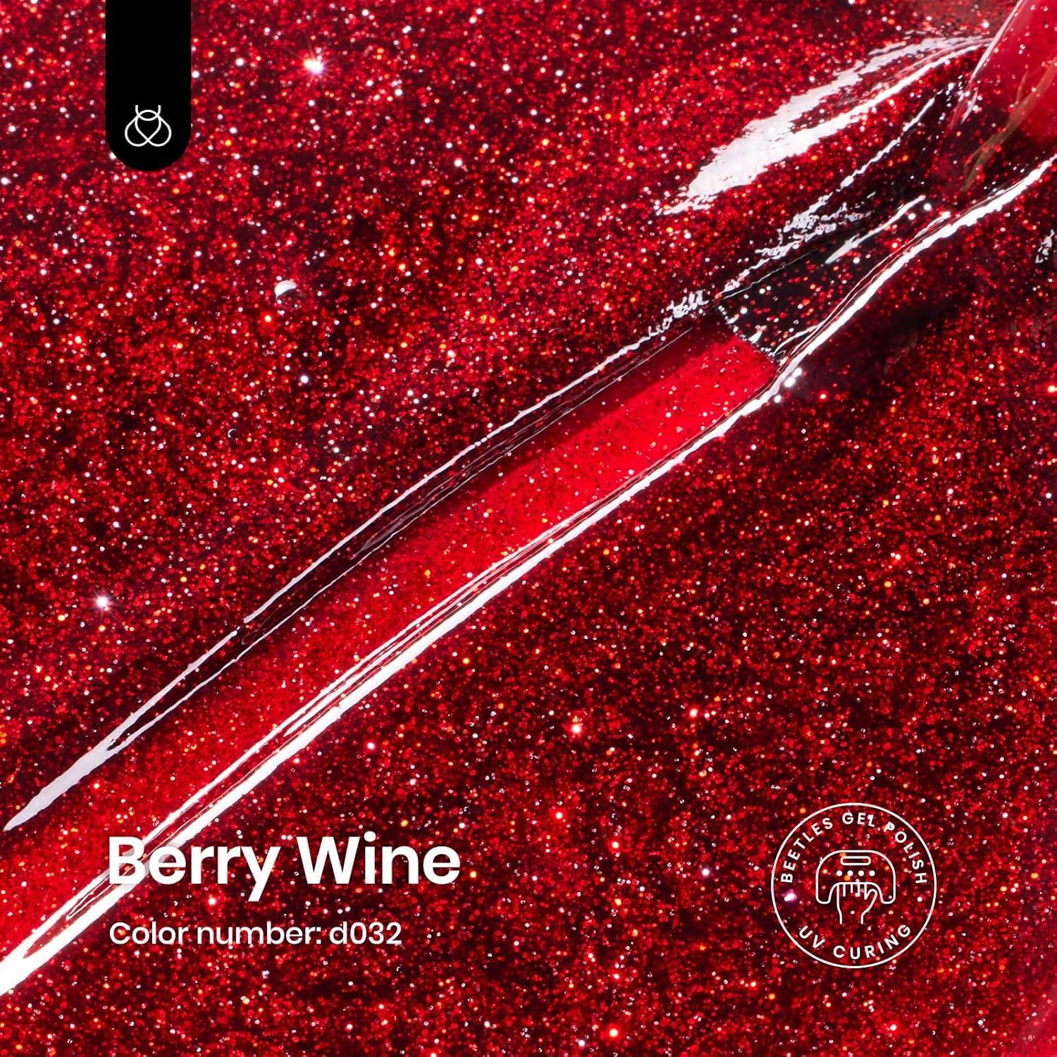 imageBeetles Galaxy Wish Silver Cat Eye Gel Nail Polish  15ML Christmas Silver Glitter Cat Eye Gel Polish with Magnet Soak Off UV Velvet Nail Polish Salon DIY Manicure Winter Gift for Women12Berry Wine