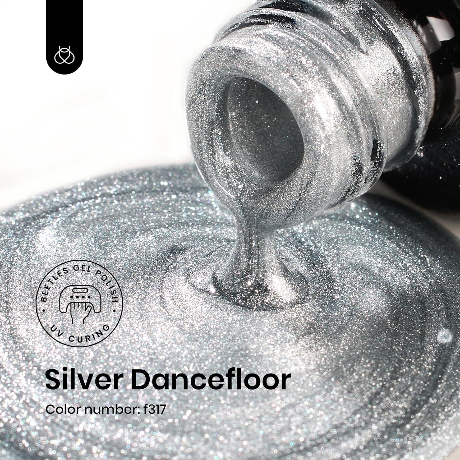 imageBeetles Galaxy Wish Silver Cat Eye Gel Nail Polish  15ML Christmas Silver Glitter Cat Eye Gel Polish with Magnet Soak Off UV Velvet Nail Polish Salon DIY Manicure Winter Gift for Women136Silver Dancefloor