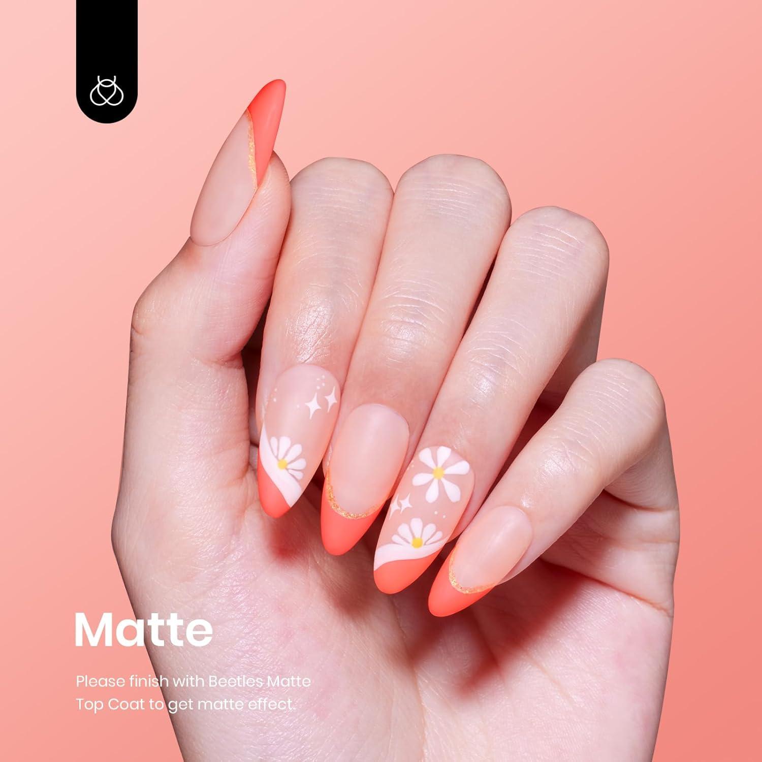 imageBeetles Galaxy Wish Silver Cat Eye Gel Nail Polish  15ML Christmas Silver Glitter Cat Eye Gel Polish with Magnet Soak Off UV Velvet Nail Polish Salon DIY Manicure Winter Gift for Women114Carly Coral Orange