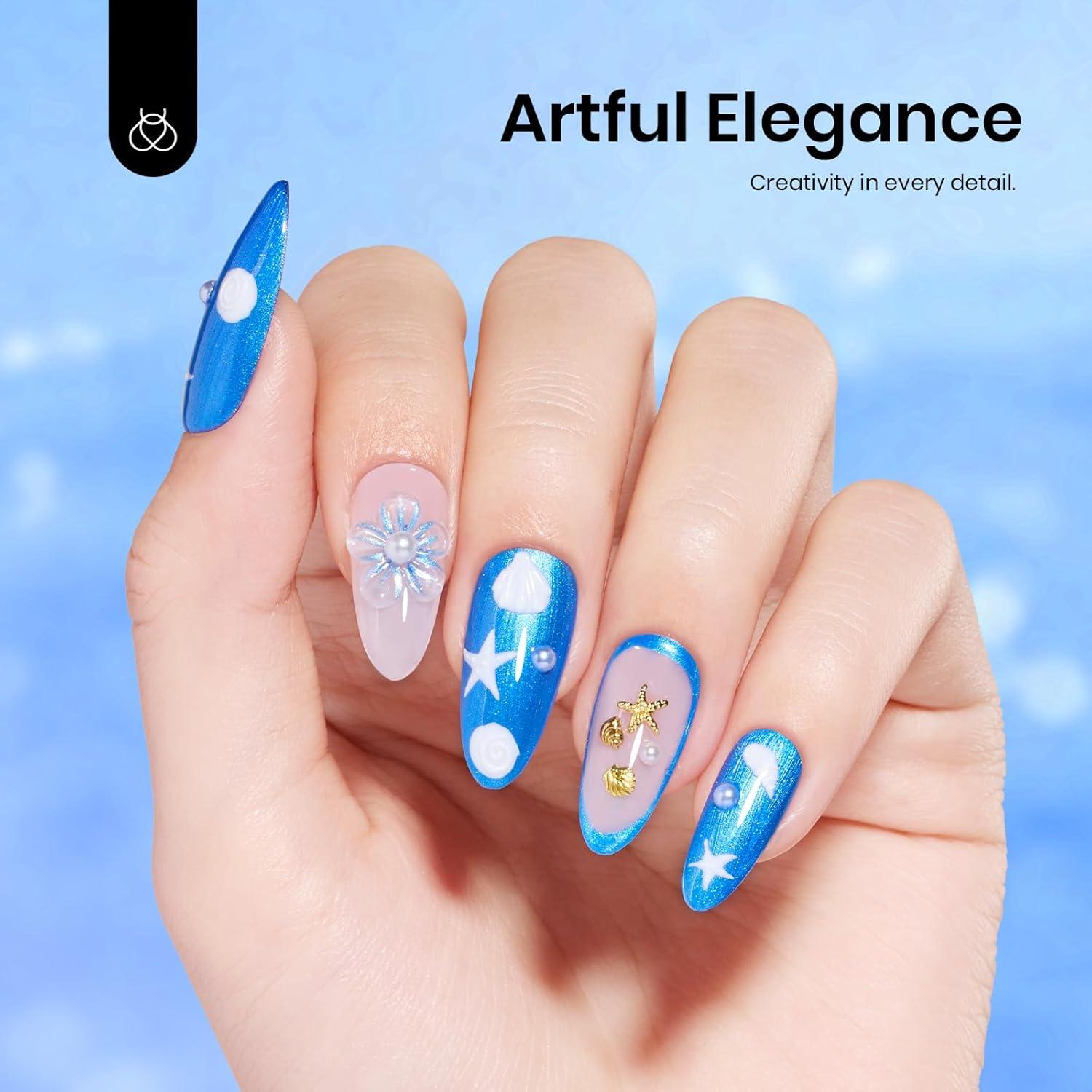 imageBeetles Galaxy Wish Silver Cat Eye Gel Nail Polish  15ML Christmas Silver Glitter Cat Eye Gel Polish with Magnet Soak Off UV Velvet Nail Polish Salon DIY Manicure Winter Gift for Women133Mystic Sea