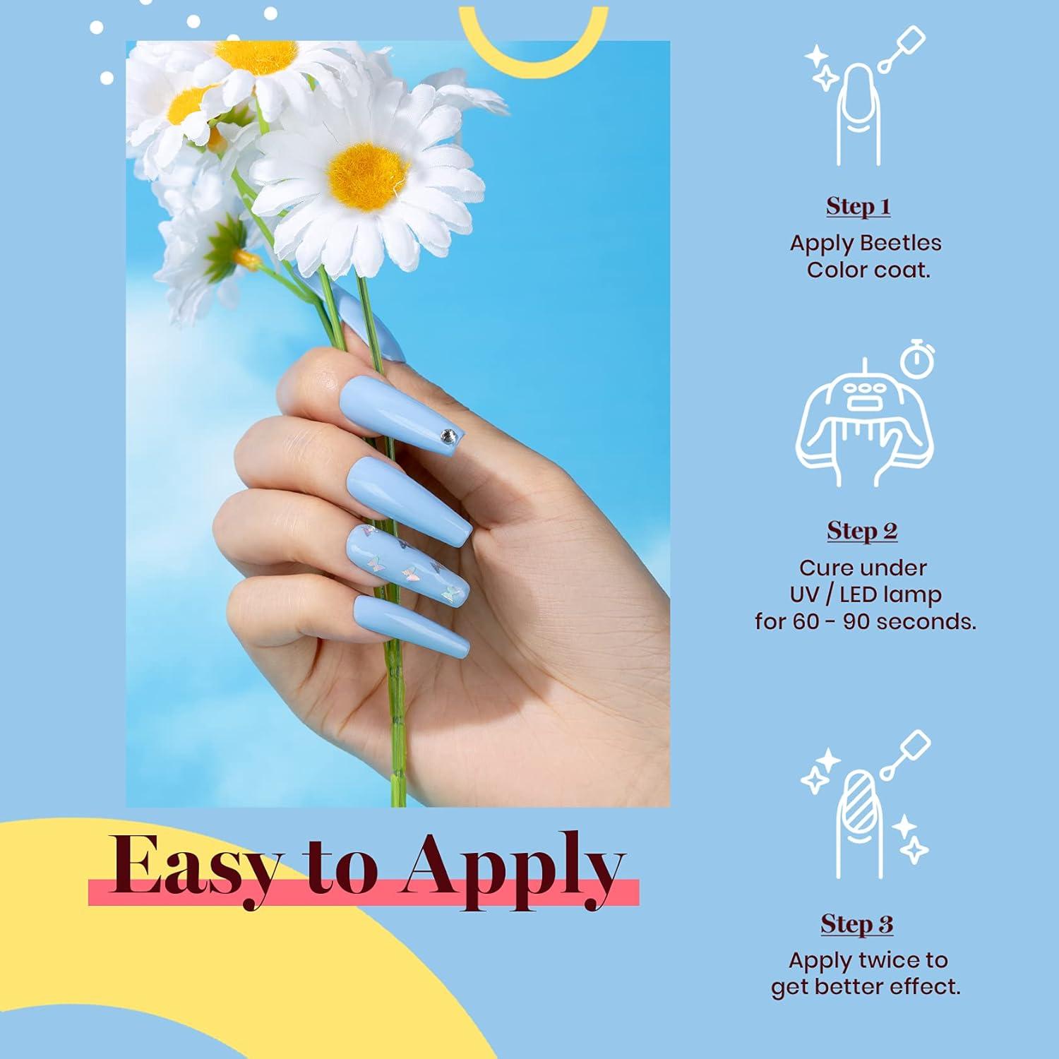 imageBeetles Galaxy Wish Silver Cat Eye Gel Nail Polish  15ML Christmas Silver Glitter Cat Eye Gel Polish with Magnet Soak Off UV Velvet Nail Polish Salon DIY Manicure Winter Gift for Women120Baby Blue