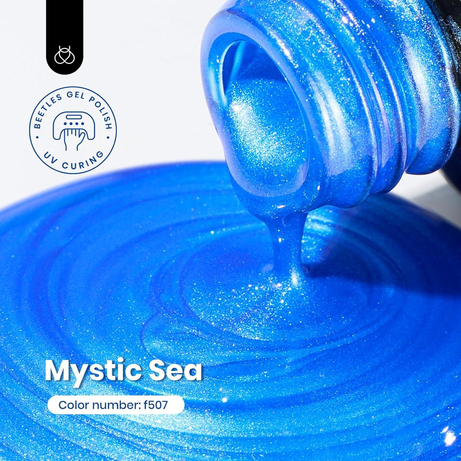 imageBeetles Galaxy Wish Silver Cat Eye Gel Nail Polish  15ML Christmas Silver Glitter Cat Eye Gel Polish with Magnet Soak Off UV Velvet Nail Polish Salon DIY Manicure Winter Gift for Women133Mystic Sea