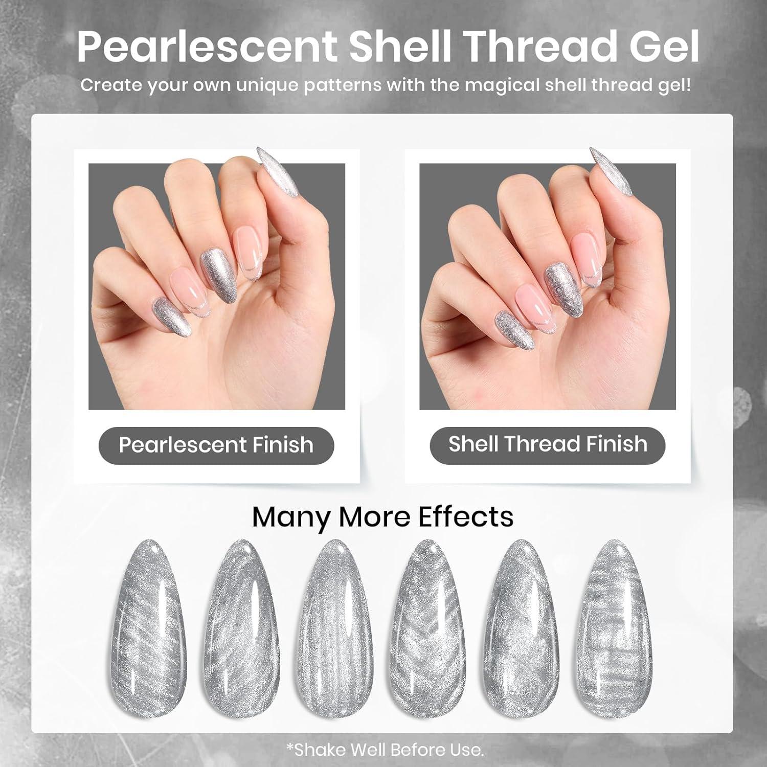 imageBeetles Galaxy Wish Silver Cat Eye Gel Nail Polish  15ML Christmas Silver Glitter Cat Eye Gel Polish with Magnet Soak Off UV Velvet Nail Polish Salon DIY Manicure Winter Gift for Women136Silver Dancefloor