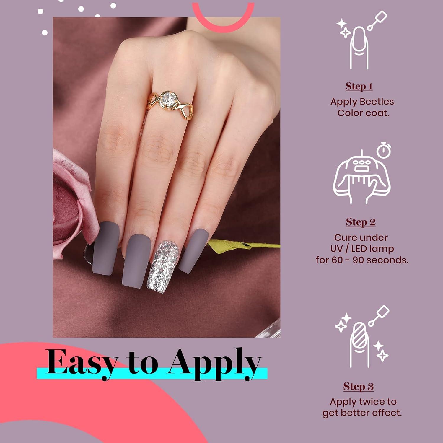 imageBeetles Galaxy Wish Silver Cat Eye Gel Nail Polish  15ML Christmas Silver Glitter Cat Eye Gel Polish with Magnet Soak Off UV Velvet Nail Polish Salon DIY Manicure Winter Gift for Women10Grayish Purple