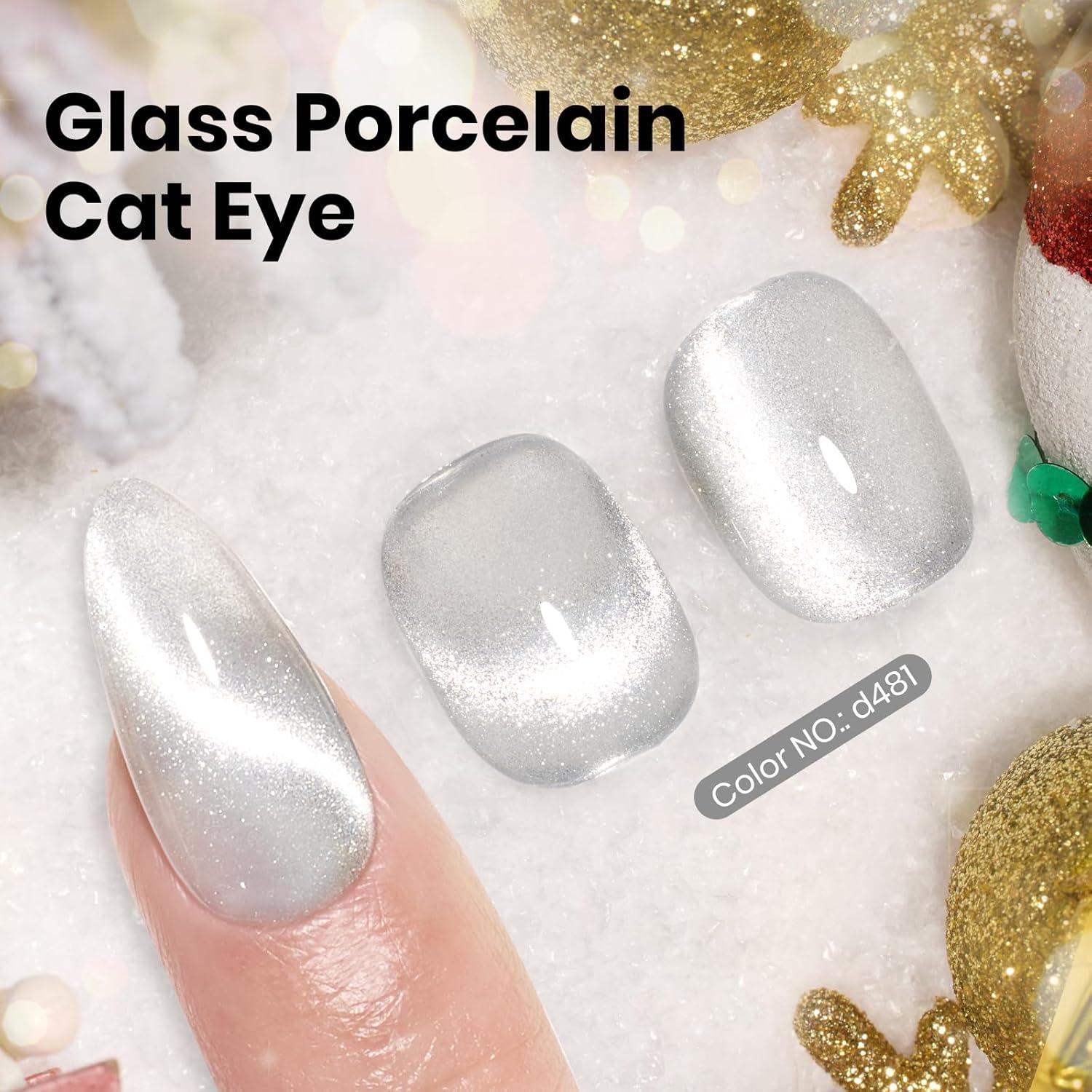 imageBeetles Galaxy Wish Silver Cat Eye Gel Nail Polish  15ML Christmas Silver Glitter Cat Eye Gel Polish with Magnet Soak Off UV Velvet Nail Polish Salon DIY Manicure Winter Gift for Women000Galaxy Wish