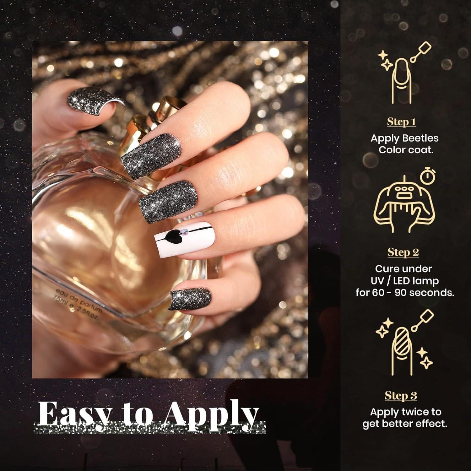 imageBeetles Galaxy Wish Silver Cat Eye Gel Nail Polish  15ML Christmas Silver Glitter Cat Eye Gel Polish with Magnet Soak Off UV Velvet Nail Polish Salon DIY Manicure Winter Gift for Women57Shooting Stars