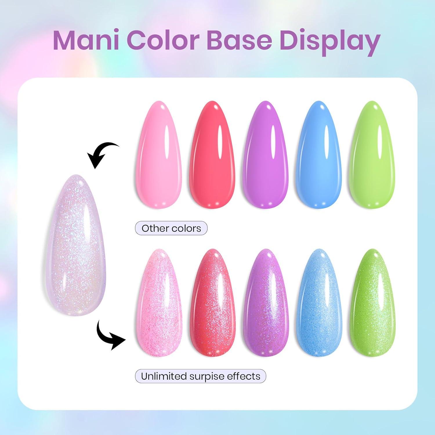 imageBeetles Galaxy Wish Silver Cat Eye Gel Nail Polish  15ML Christmas Silver Glitter Cat Eye Gel Polish with Magnet Soak Off UV Velvet Nail Polish Salon DIY Manicure Winter Gift for WomenBaby Blue  Purple