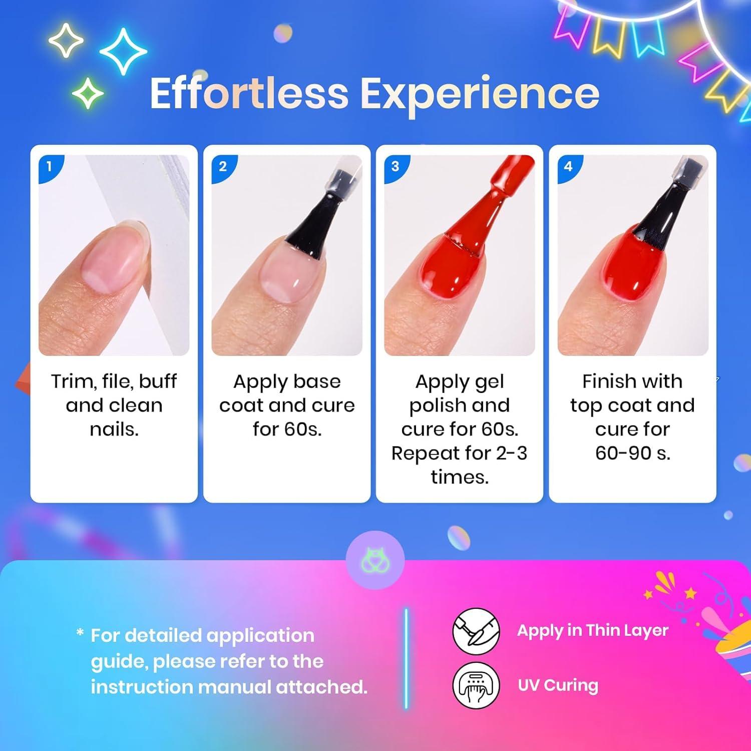 imageBeetles Gel Nail Polish Set 20 Colors Red Blue White Nails with No Wipe Base and Glossy ampamp Matte Top Coat for Soakoff UV Light Gel Nail Art Manicure Set DIY at Home Gifts for Women Girls20 Colors ColorRun