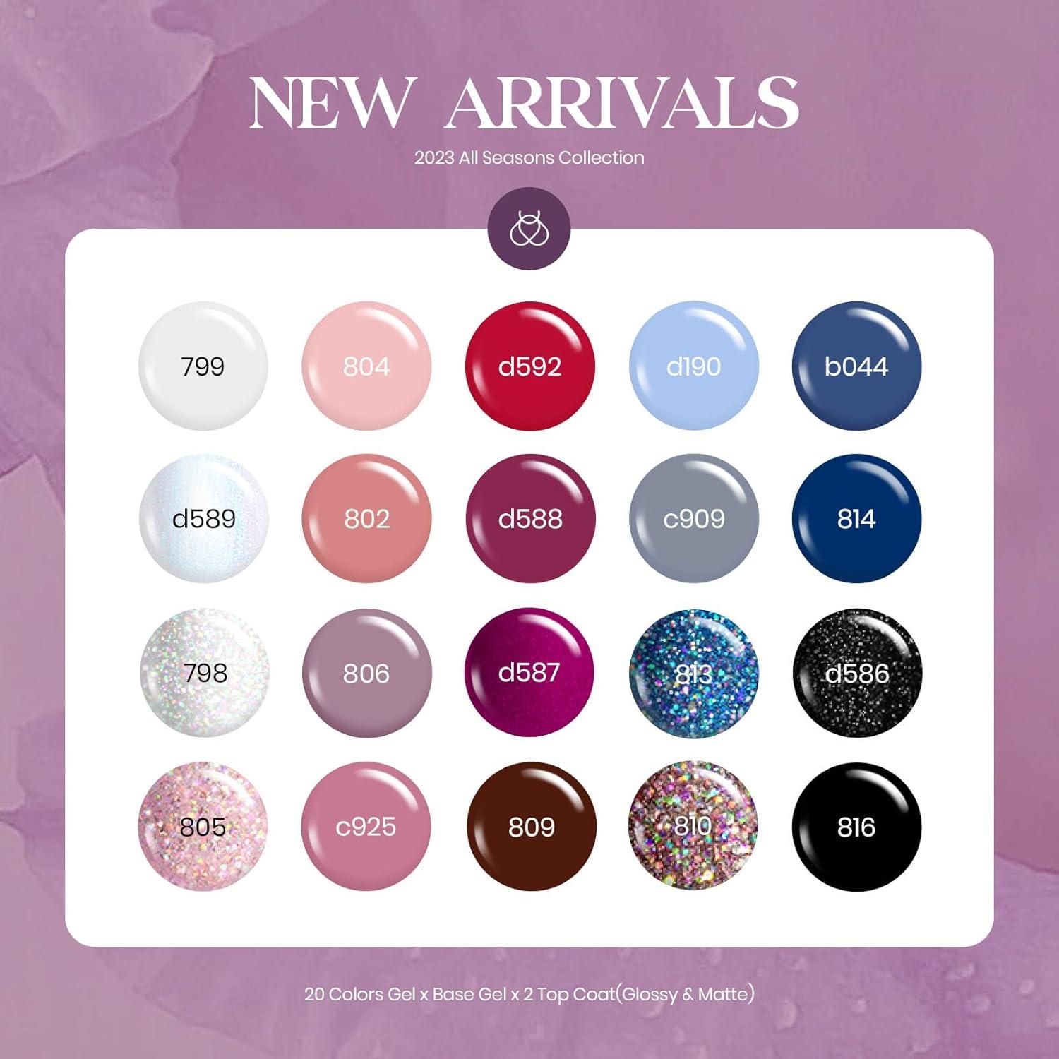 imageBeetles Gel Nail Polish Set 20 Colors Red Blue White Nails with No Wipe Base and Glossy ampamp Matte Top Coat for Soakoff UV Light Gel Nail Art Manicure Set DIY at Home Gifts for Women Girls0 20 Colors Moonlight Dance