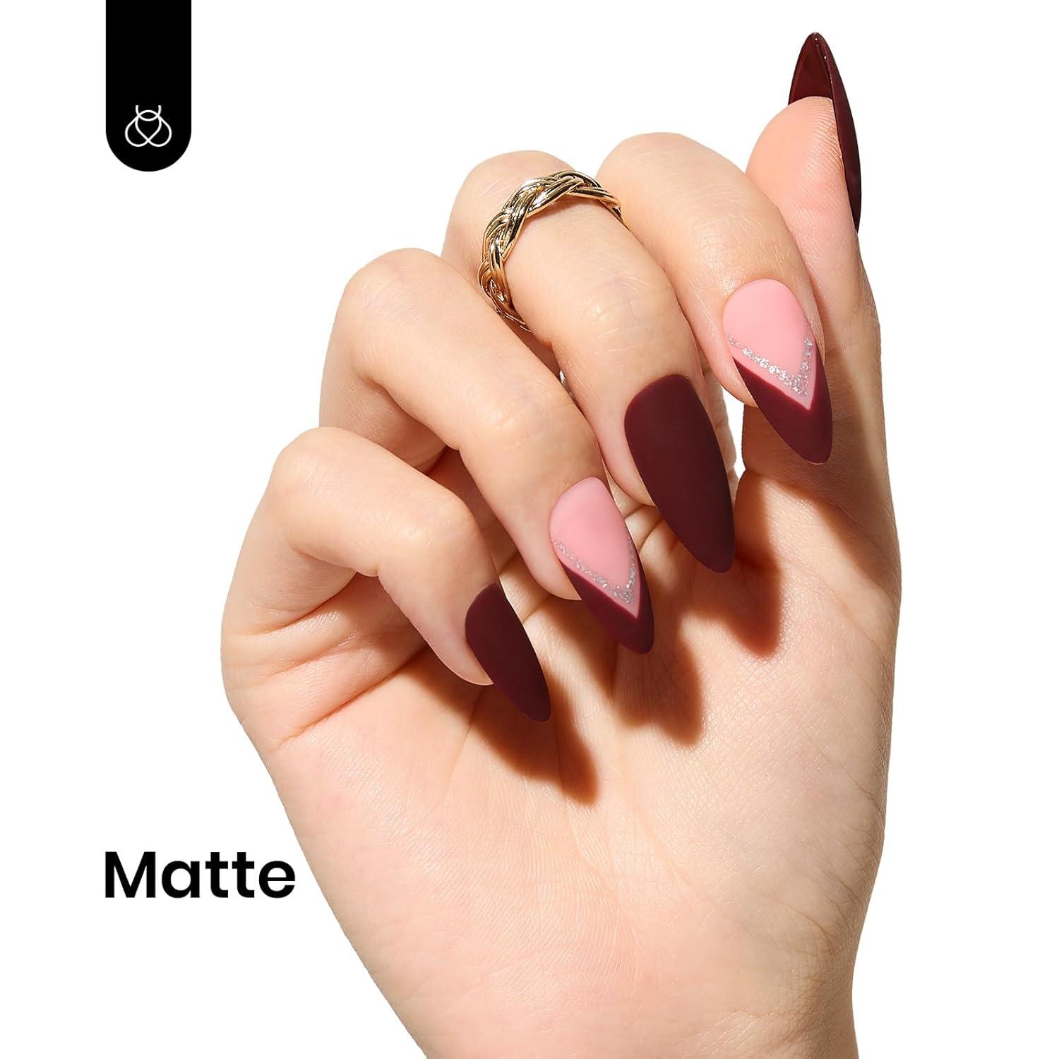 imageBeetles Halloween Gel Nail Polish  Luminous Orange Glow in the Dark Gel Polish Soak Off Uv LED Nail Lamp Halloween Nail Art Manicure Salon DIY Home 05OzMerlot Wine