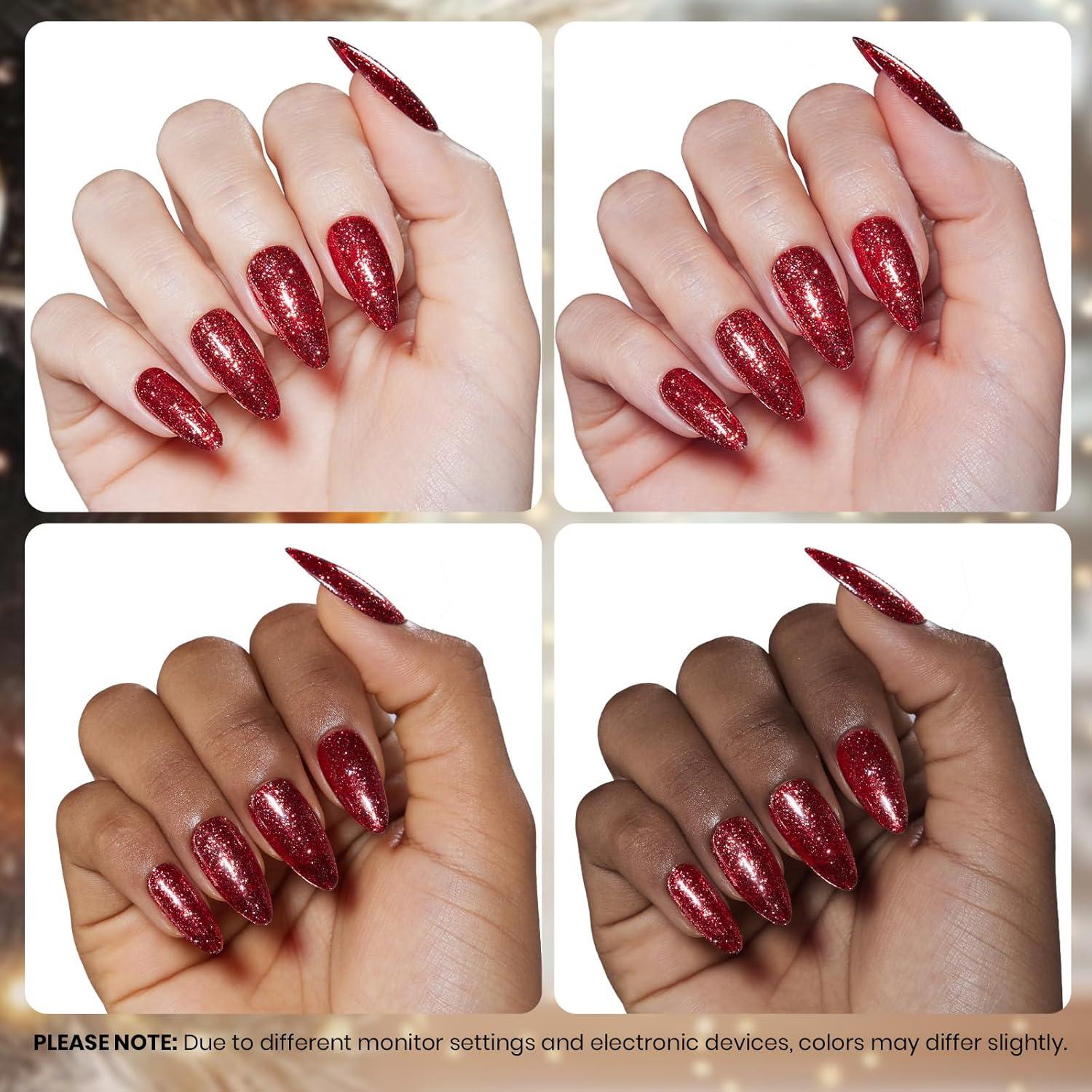 imageBeetles Halloween Gel Nail Polish  Luminous Orange Glow in the Dark Gel Polish Soak Off Uv LED Nail Lamp Halloween Nail Art Manicure Salon DIY Home 05OzRed Reign