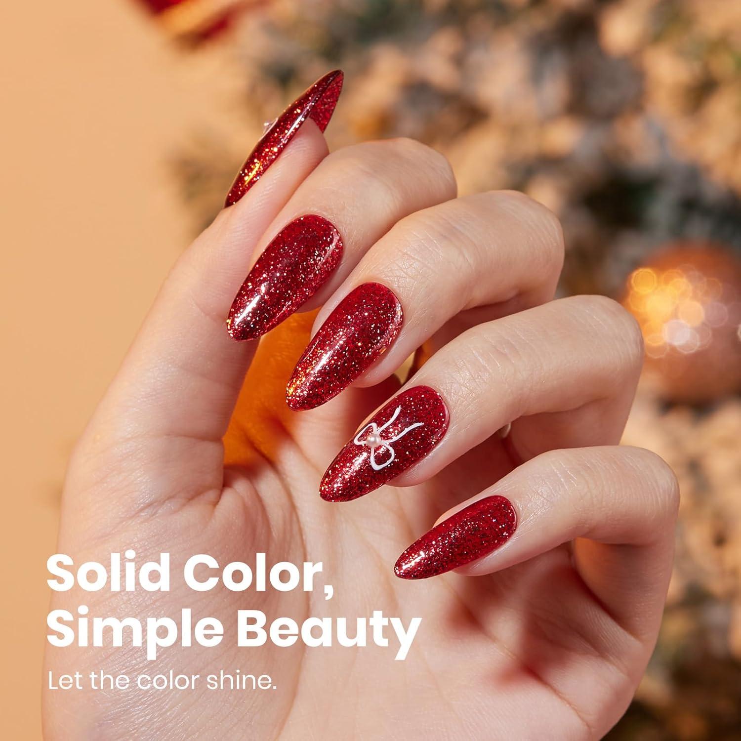 imageBeetles Halloween Gel Nail Polish  Luminous Orange Glow in the Dark Gel Polish Soak Off Uv LED Nail Lamp Halloween Nail Art Manicure Salon DIY Home 05OzRed Reign