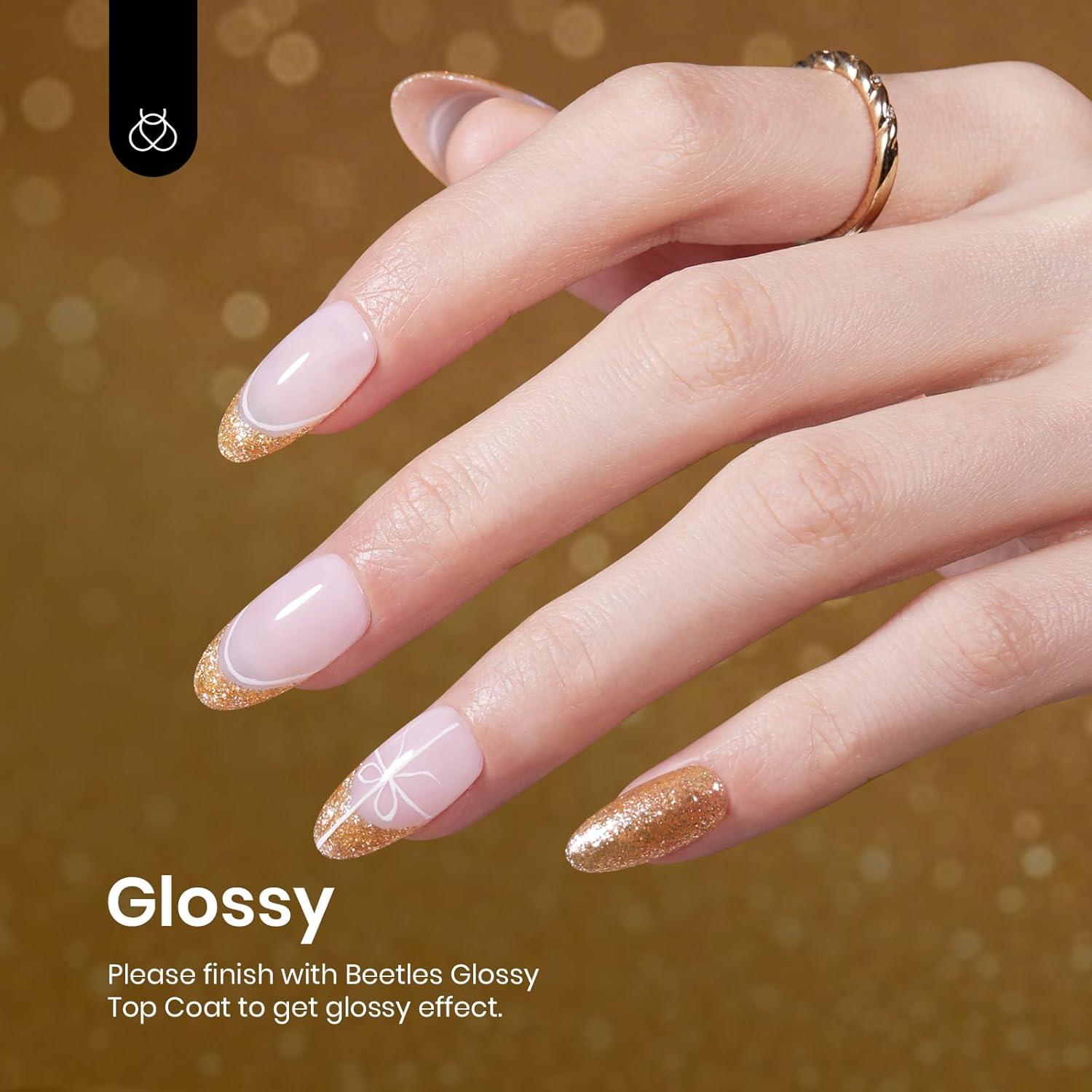 imageBeetles Halloween Gel Nail Polish  Luminous Orange Glow in the Dark Gel Polish Soak Off Uv LED Nail Lamp Halloween Nail Art Manicure Salon DIY Home 05OzGlitter Gel Nail Polish