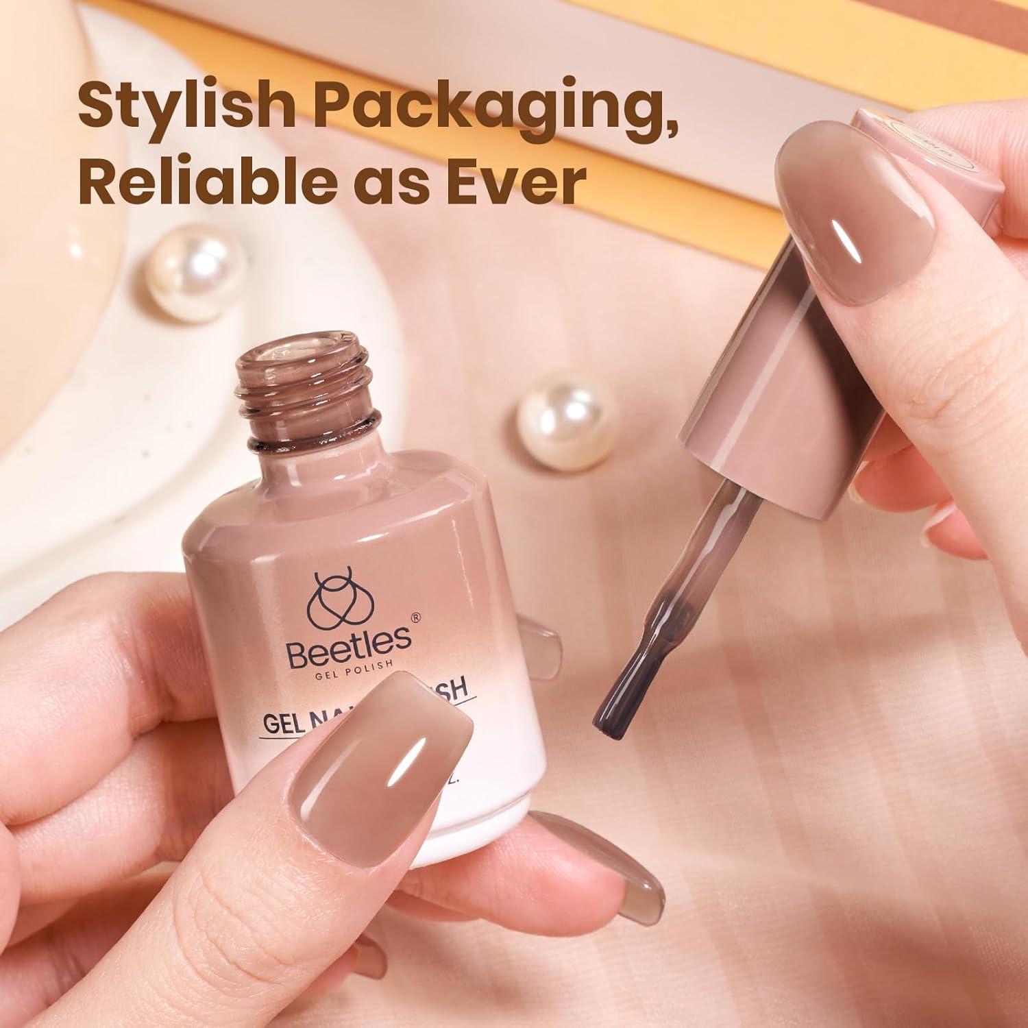 imageBeetles Halloween Gel Nail Polish  Luminous Orange Glow in the Dark Gel Polish Soak Off Uv LED Nail Lamp Halloween Nail Art Manicure Salon DIY Home 05OzSoft Brew