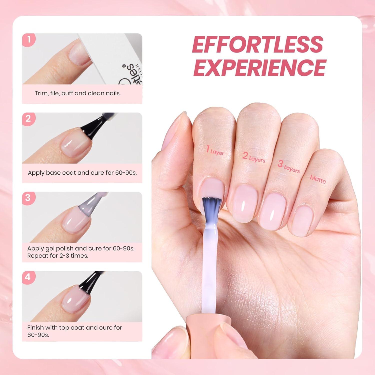 imageBeetles Halloween Gel Nail Polish  Luminous Orange Glow in the Dark Gel Polish Soak Off Uv LED Nail Lamp Halloween Nail Art Manicure Salon DIY Home 05Oz001Milky Pink