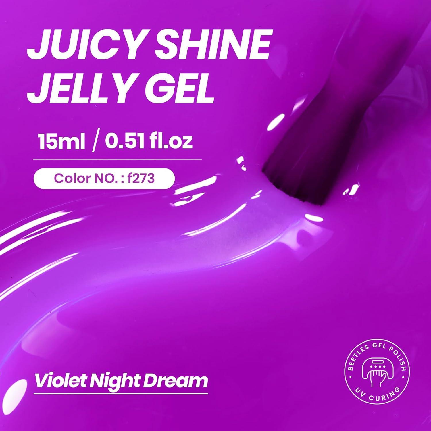 imageBeetles Halloween Gel Nail Polish  Luminous Orange Glow in the Dark Gel Polish Soak Off Uv LED Nail Lamp Halloween Nail Art Manicure Salon DIY Home 05OzViolet Night Dreamf273