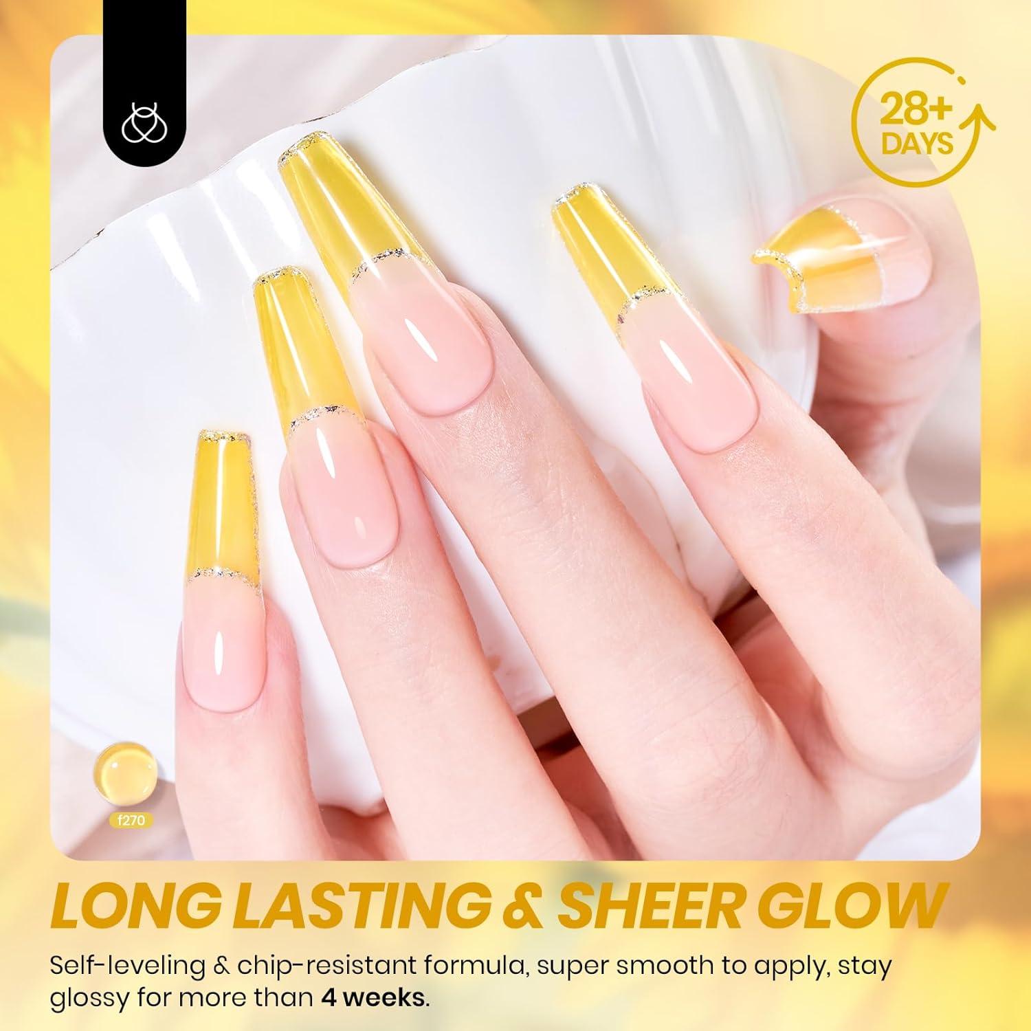 imageBeetles Halloween Gel Nail Polish  Luminous Orange Glow in the Dark Gel Polish Soak Off Uv LED Nail Lamp Halloween Nail Art Manicure Salon DIY Home 05OzGolden Sunshinef270