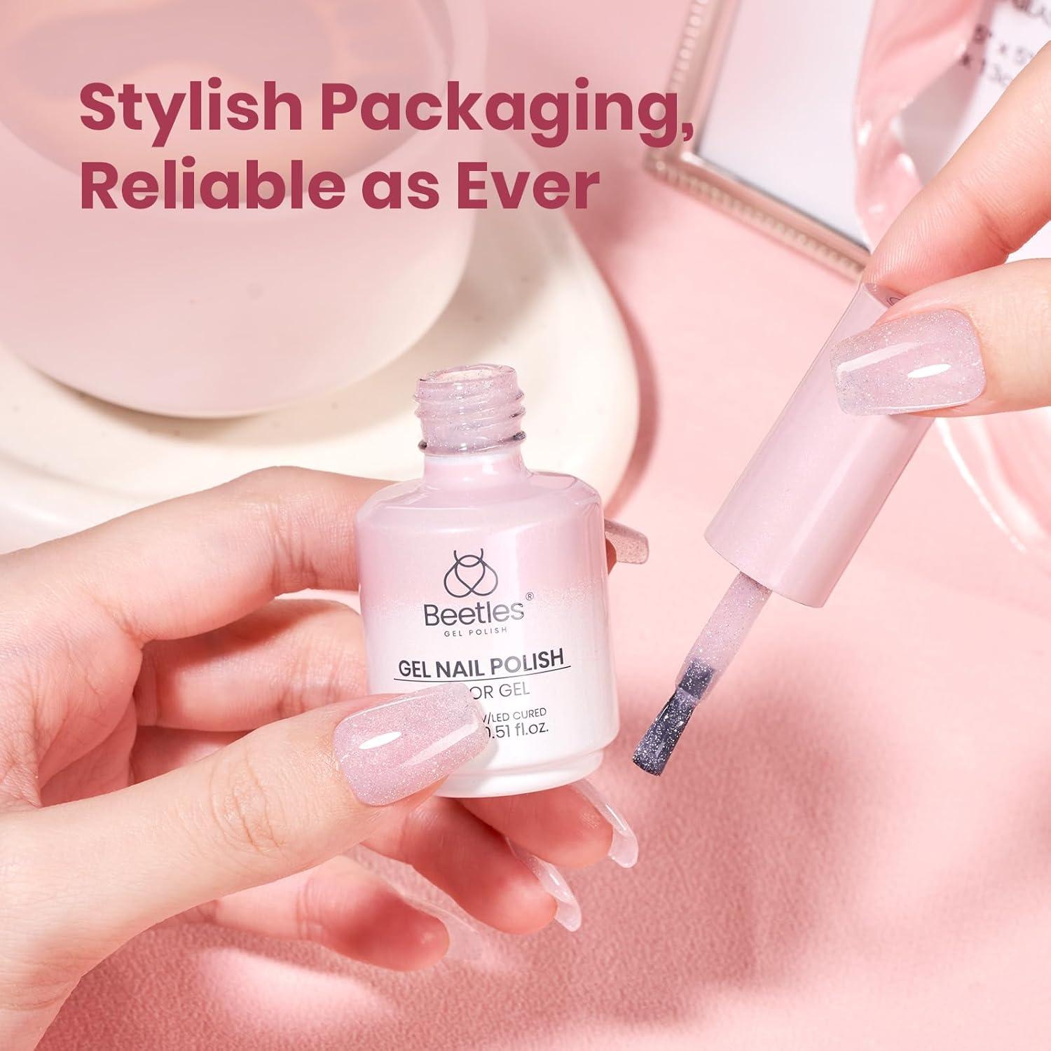 imageBeetles Halloween Gel Nail Polish  Luminous Orange Glow in the Dark Gel Polish Soak Off Uv LED Nail Lamp Halloween Nail Art Manicure Salon DIY Home 05OzSoft Glow Fragments