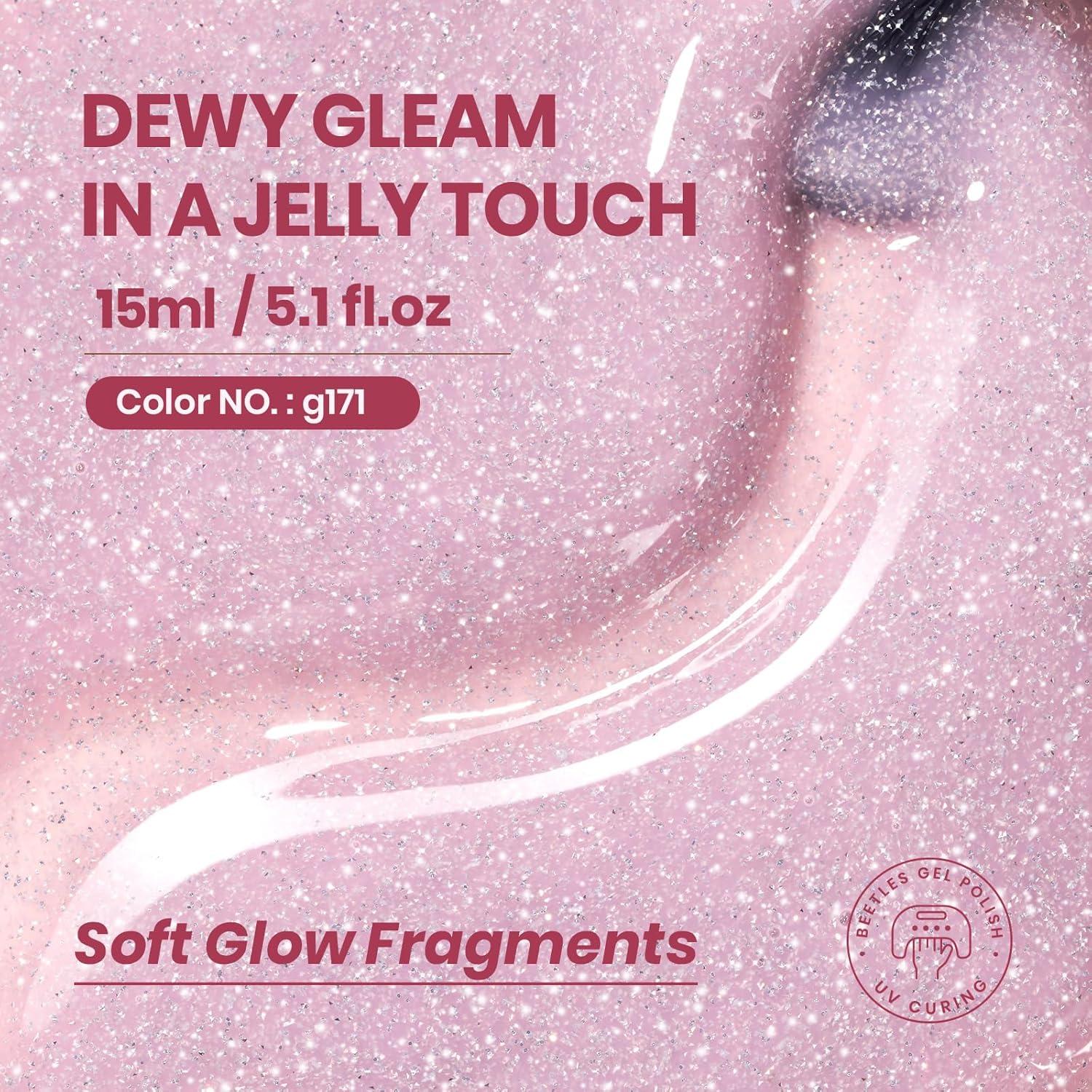 imageBeetles Halloween Gel Nail Polish  Luminous Orange Glow in the Dark Gel Polish Soak Off Uv LED Nail Lamp Halloween Nail Art Manicure Salon DIY Home 05OzSoft Glow Fragments