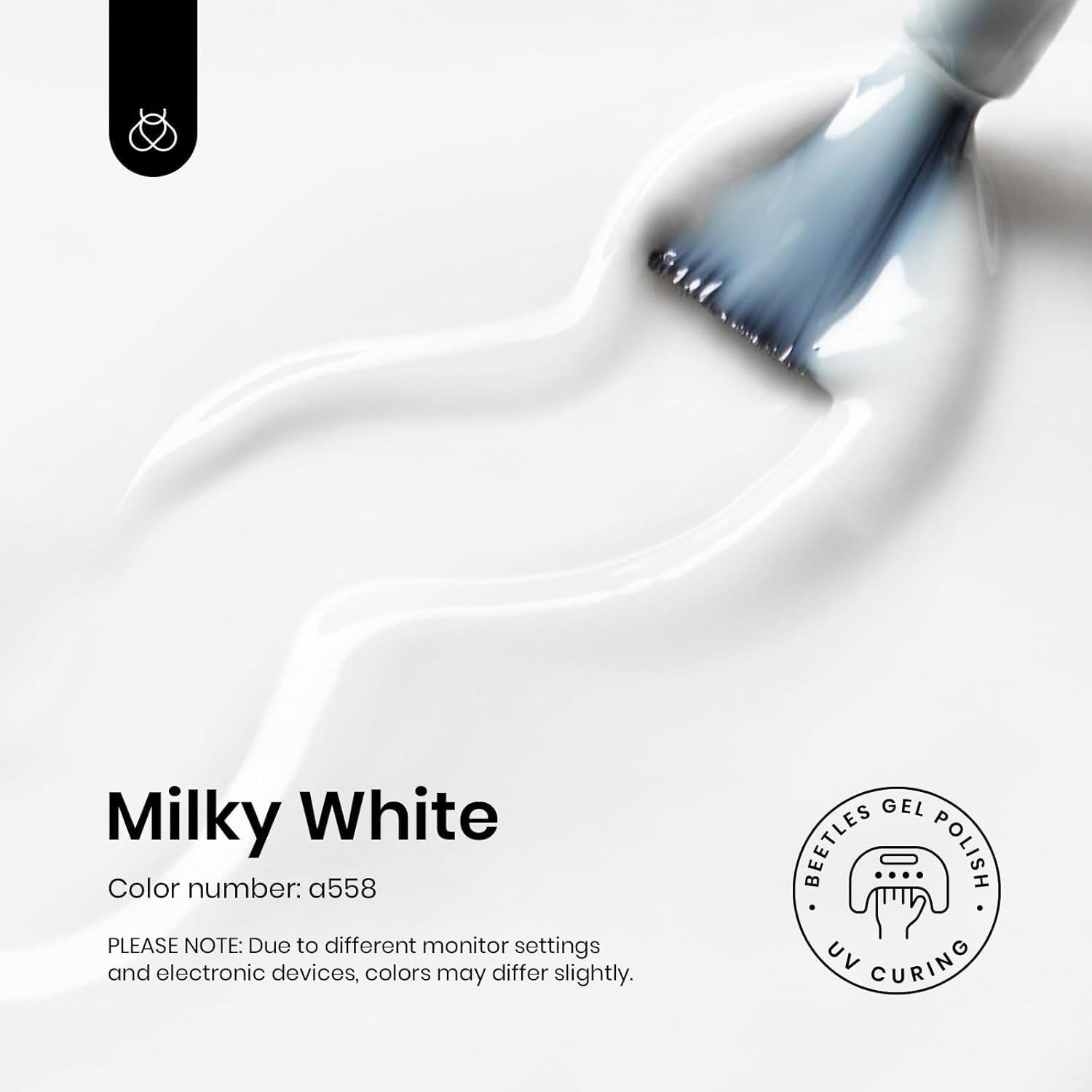 imageBeetles Halloween Gel Nail Polish  Luminous Orange Glow in the Dark Gel Polish Soak Off Uv LED Nail Lamp Halloween Nail Art Manicure Salon DIY Home 05Oz000Milky White