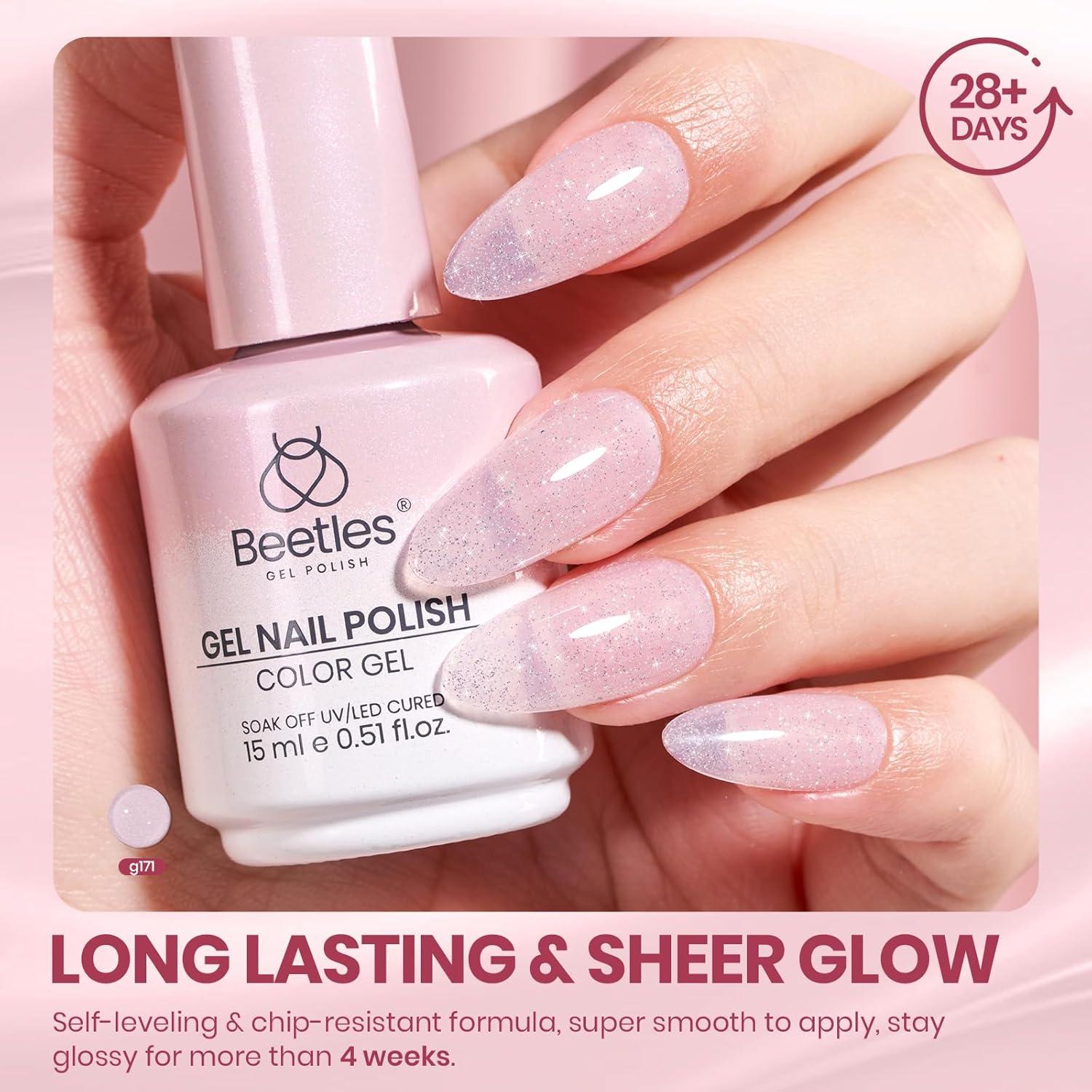 imageBeetles Halloween Gel Nail Polish  Luminous Orange Glow in the Dark Gel Polish Soak Off Uv LED Nail Lamp Halloween Nail Art Manicure Salon DIY Home 05OzSoft Glow Fragments