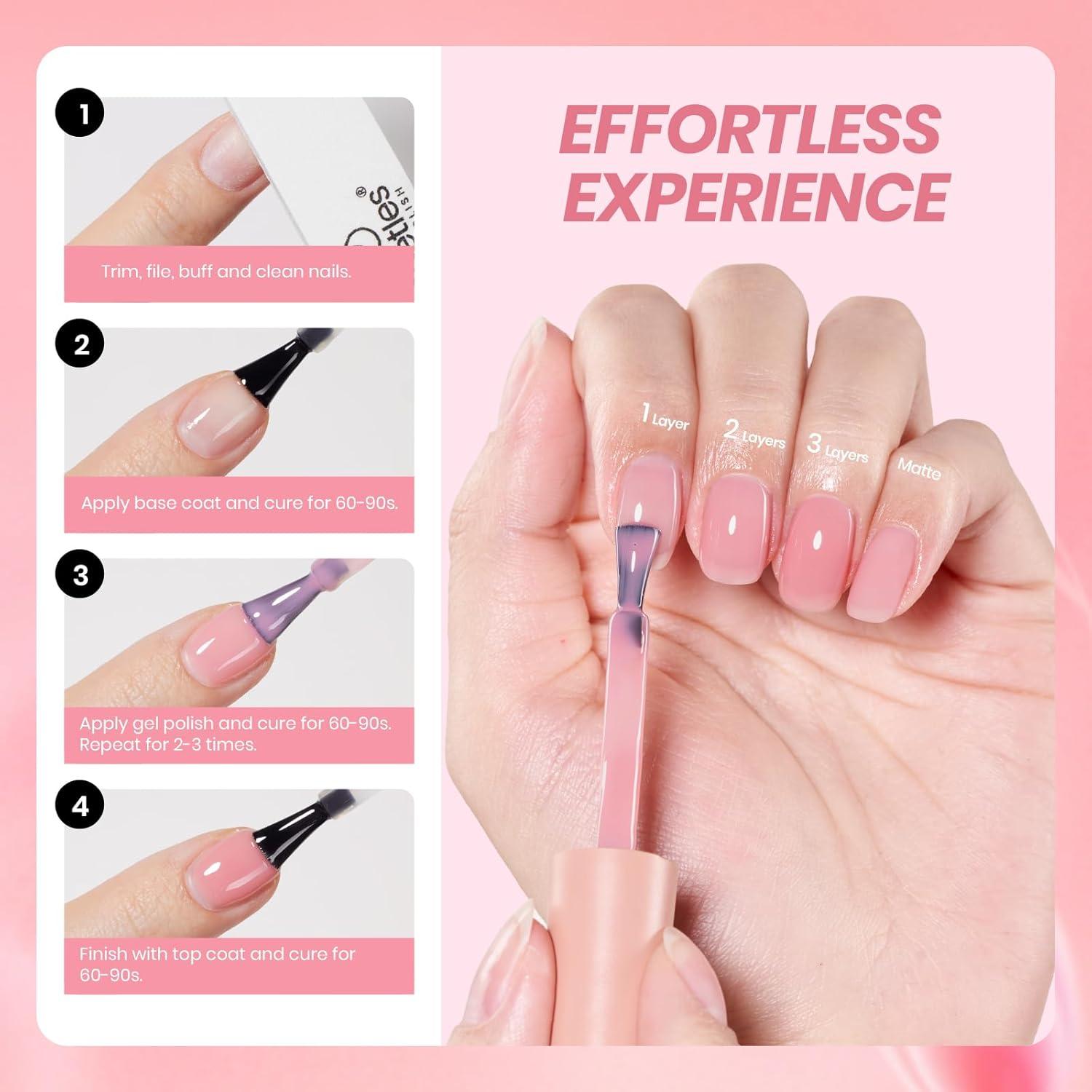 imageBeetles Halloween Gel Nail Polish  Luminous Orange Glow in the Dark Gel Polish Soak Off Uv LED Nail Lamp Halloween Nail Art Manicure Salon DIY Home 05Oz002Naked Rose