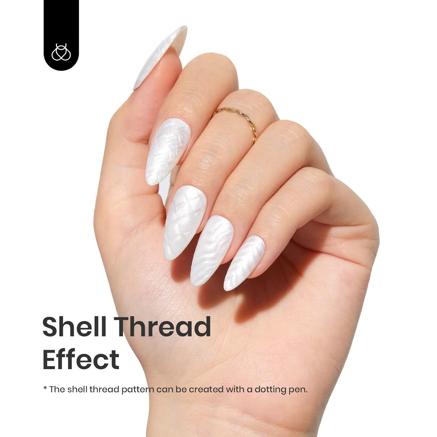 imageBeetles Halloween Gel Nail Polish  Luminous Orange Glow in the Dark Gel Polish Soak Off Uv LED Nail Lamp Halloween Nail Art Manicure Salon DIY Home 05OzSNacre Shell