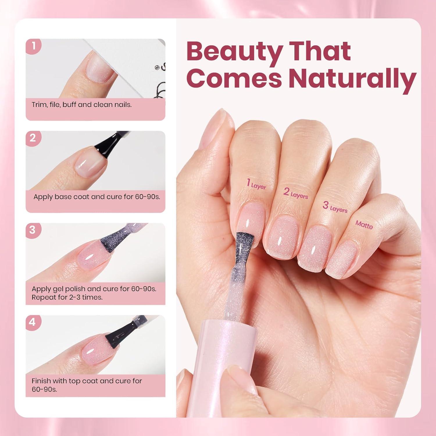 imageBeetles Halloween Gel Nail Polish  Luminous Orange Glow in the Dark Gel Polish Soak Off Uv LED Nail Lamp Halloween Nail Art Manicure Salon DIY Home 05OzSoft Glow Fragments