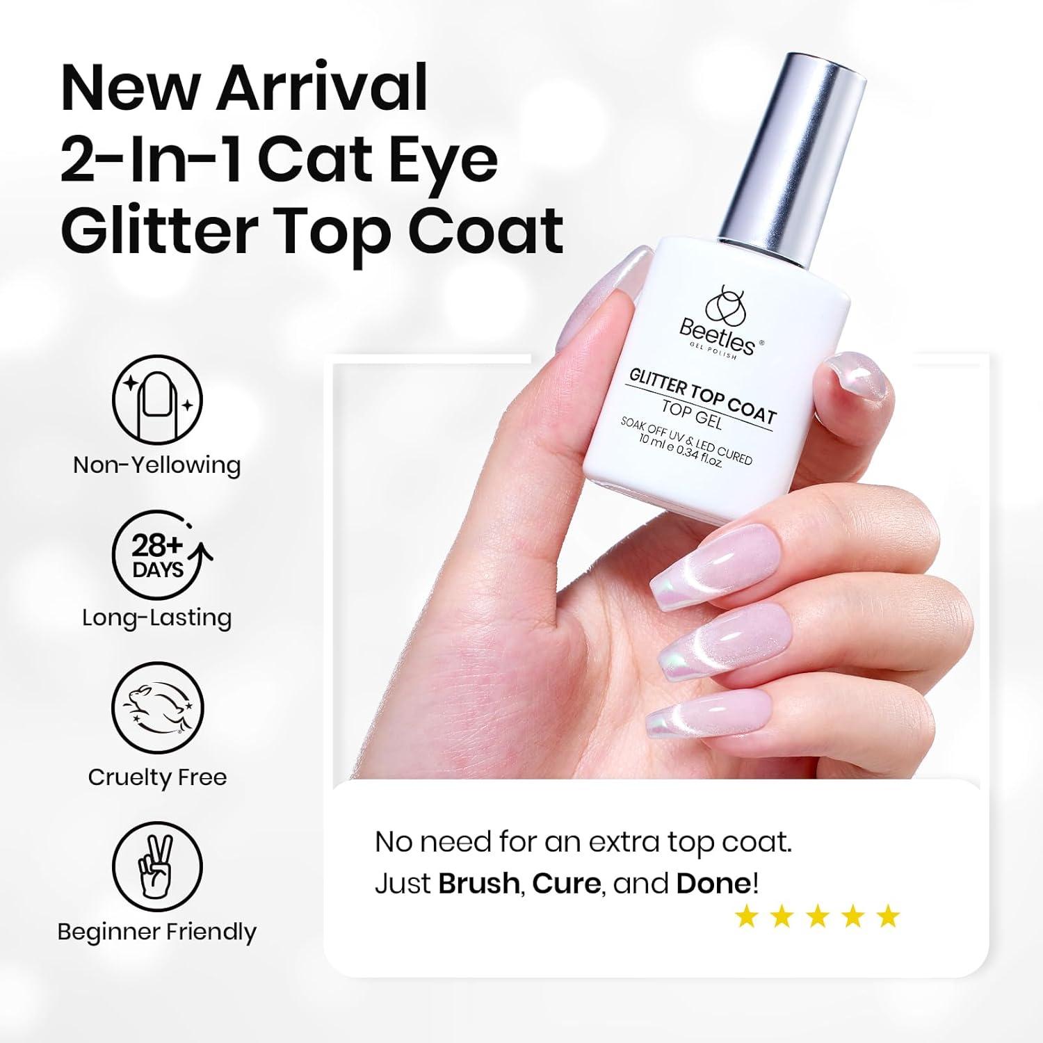 imageBeetles Halloween Gel Nail Polish  Luminous Orange Glow in the Dark Gel Polish Soak Off Uv LED Nail Lamp Halloween Nail Art Manicure Salon DIY Home 05Oz15ml Cat Eye Gel Top Coat