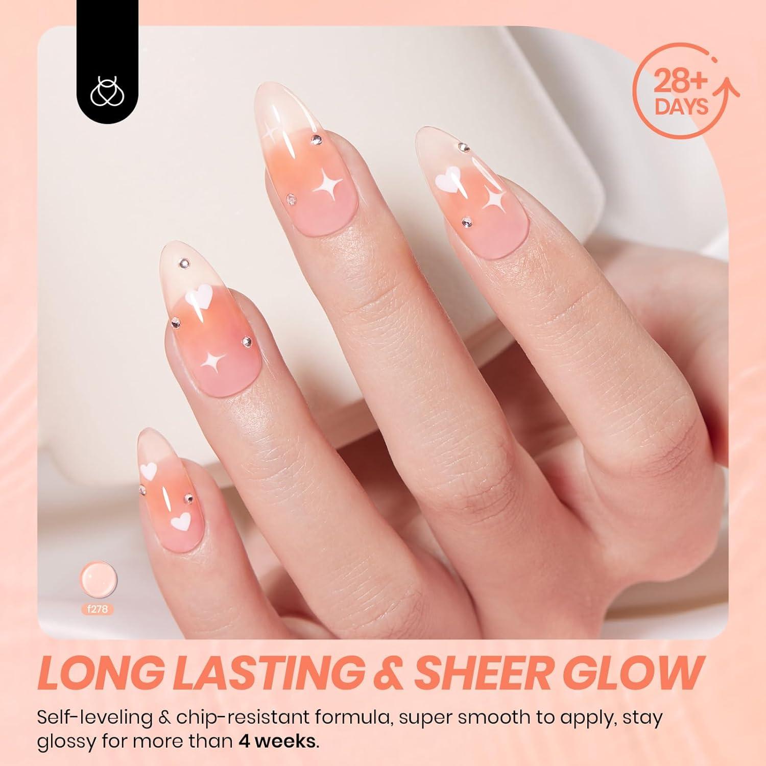 imageBeetles Halloween Gel Nail Polish  Luminous Orange Glow in the Dark Gel Polish Soak Off Uv LED Nail Lamp Halloween Nail Art Manicure Salon DIY Home 05OzSunlit Orchardf278