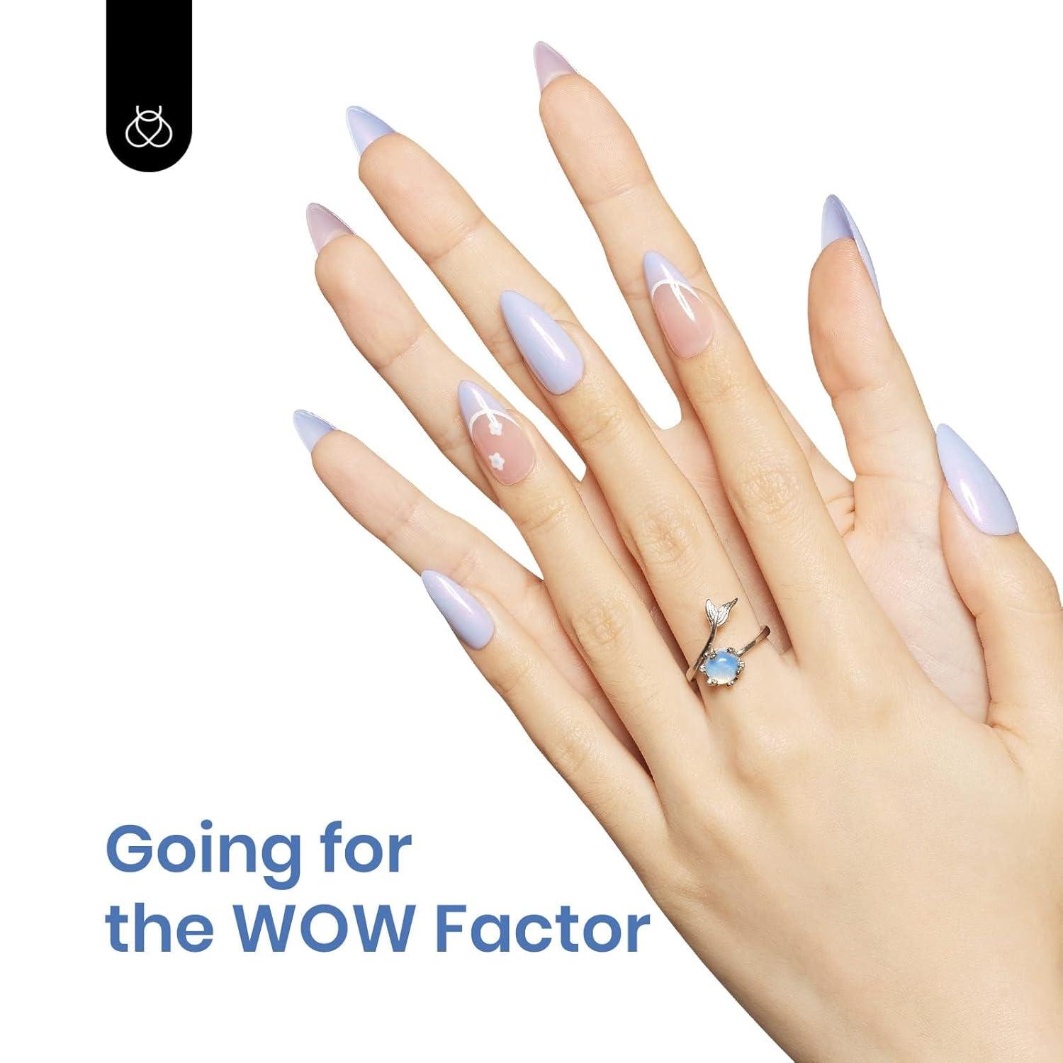 imageBeetles Halloween Gel Nail Polish  Luminous Orange Glow in the Dark Gel Polish Soak Off Uv LED Nail Lamp Halloween Nail Art Manicure Salon DIY Home 05Oz07Dreamy Blue